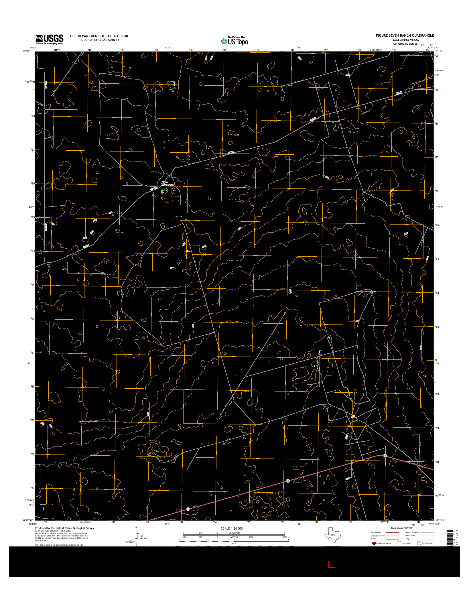 USGS US TOPO 7.5-MINUTE MAP FOR FIGURE SEVEN RANCH, TX 2016