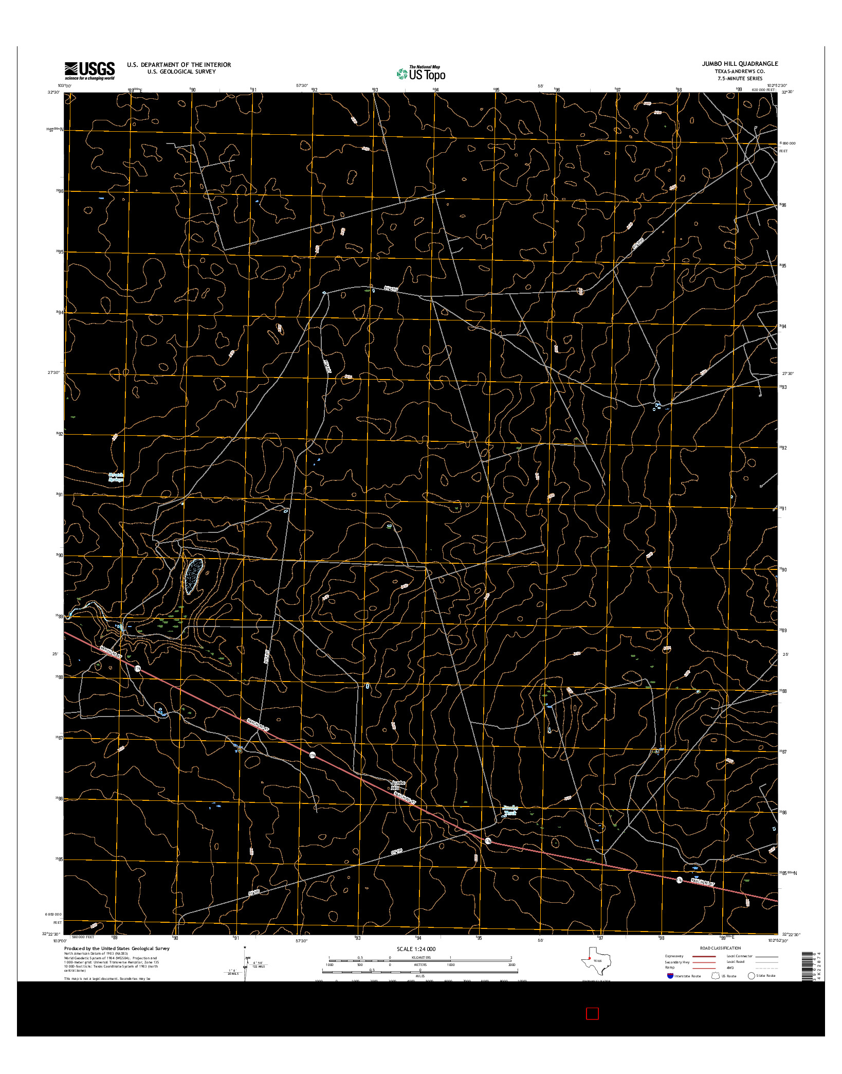 USGS US TOPO 7.5-MINUTE MAP FOR JUMBO HILL, TX 2016