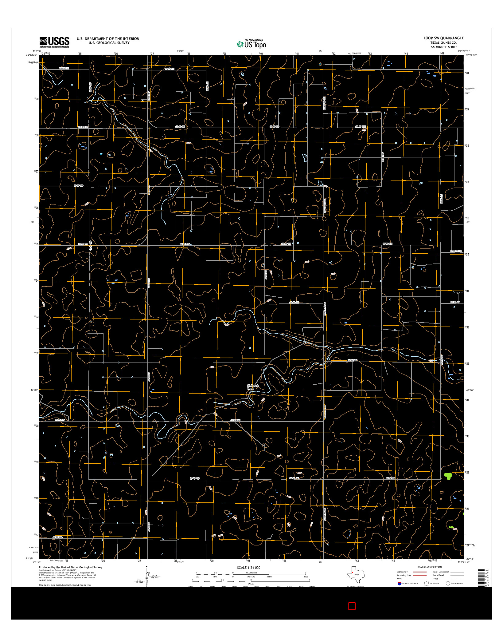 USGS US TOPO 7.5-MINUTE MAP FOR LOOP SW, TX 2016