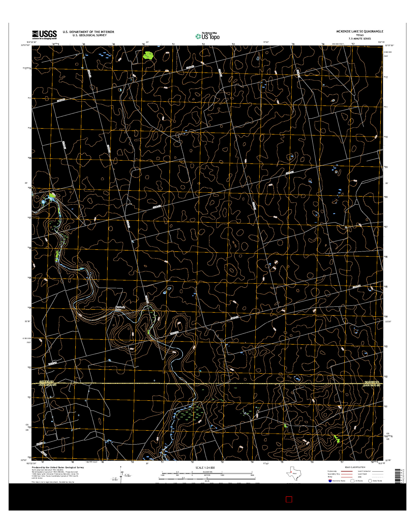 USGS US TOPO 7.5-MINUTE MAP FOR MCKENZIE LAKE SE, TX 2016