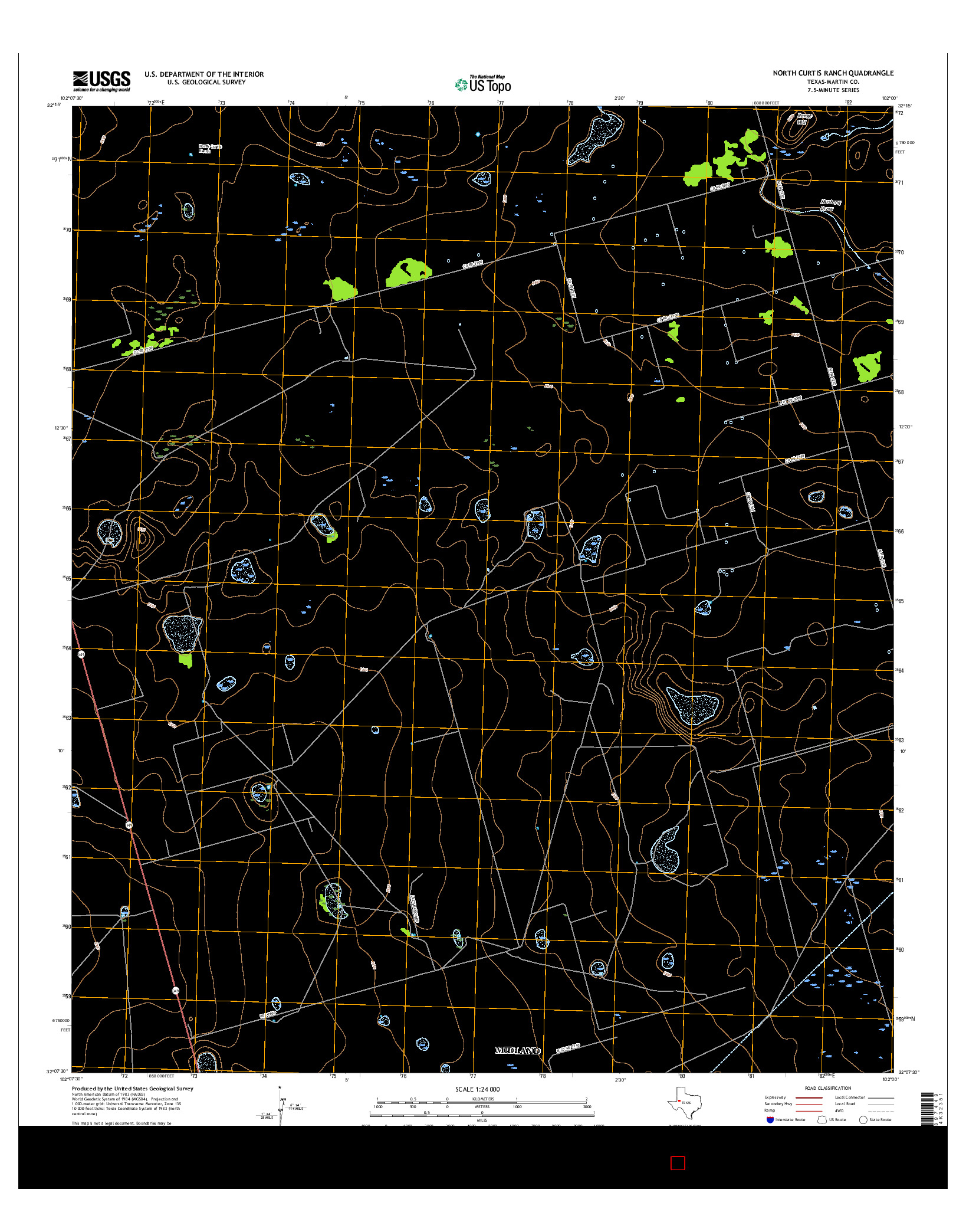 USGS US TOPO 7.5-MINUTE MAP FOR NORTH CURTIS RANCH, TX 2016