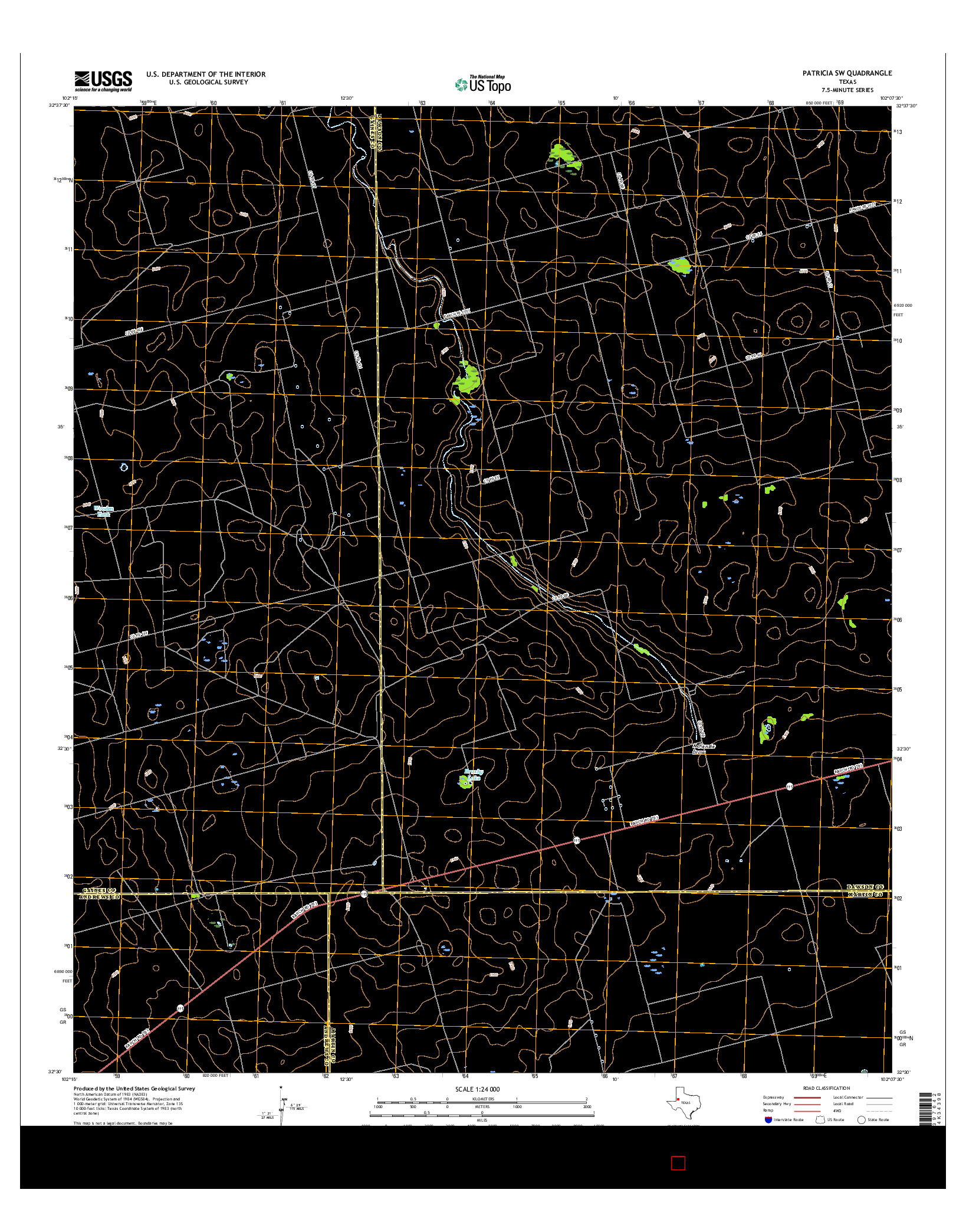 USGS US TOPO 7.5-MINUTE MAP FOR PATRICIA SW, TX 2016