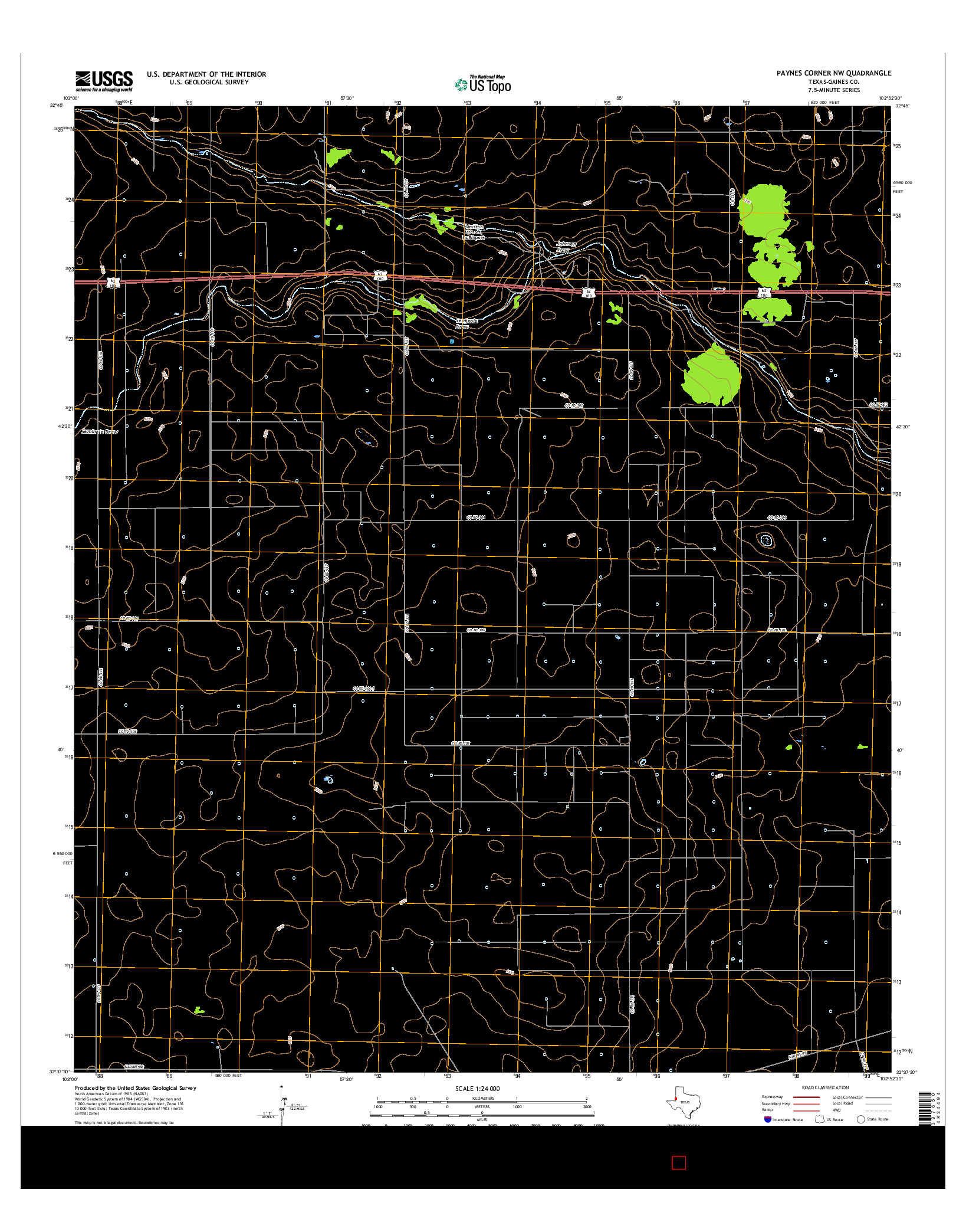 USGS US TOPO 7.5-MINUTE MAP FOR PAYNES CORNER NW, TX 2016