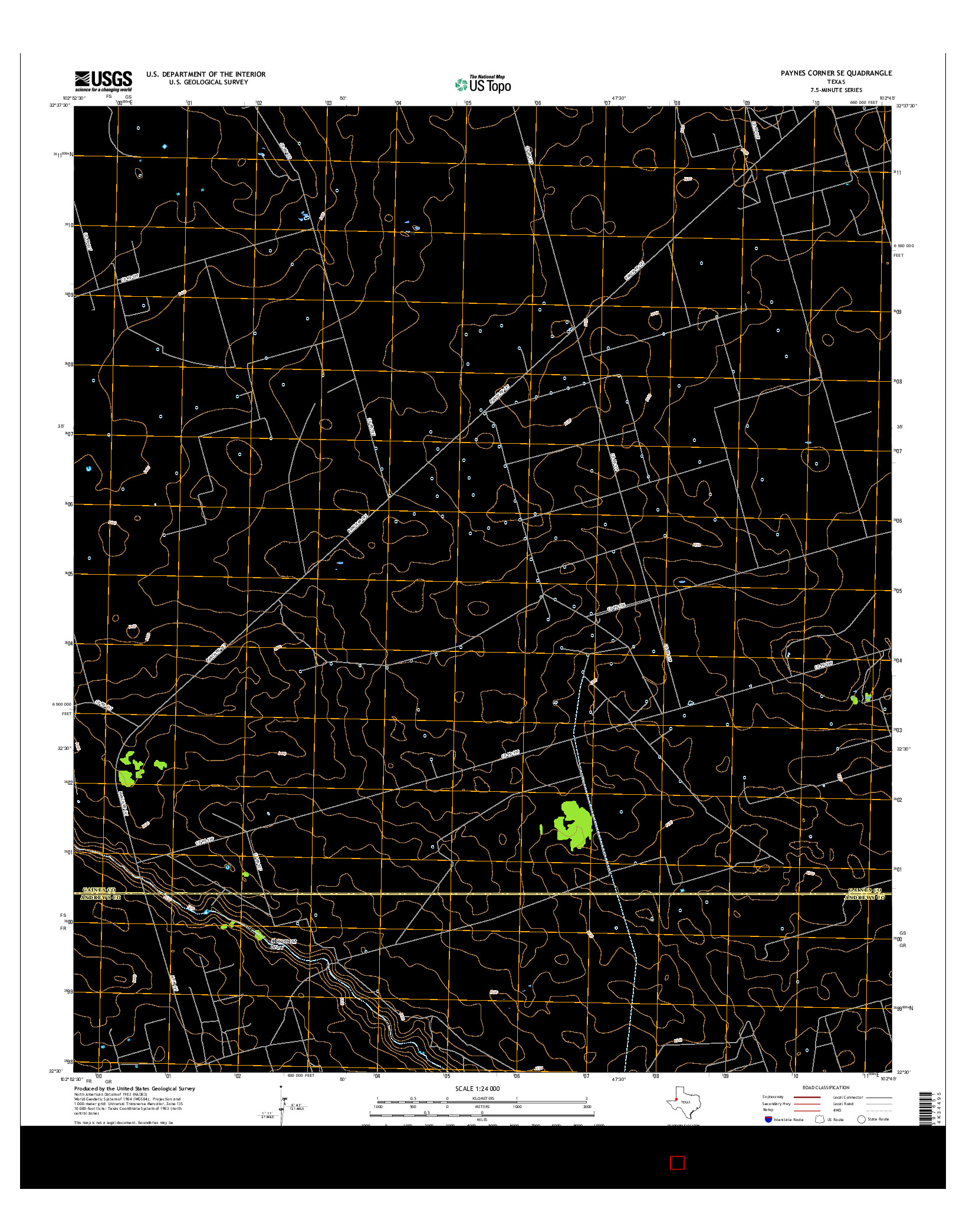 USGS US TOPO 7.5-MINUTE MAP FOR PAYNES CORNER SE, TX 2016