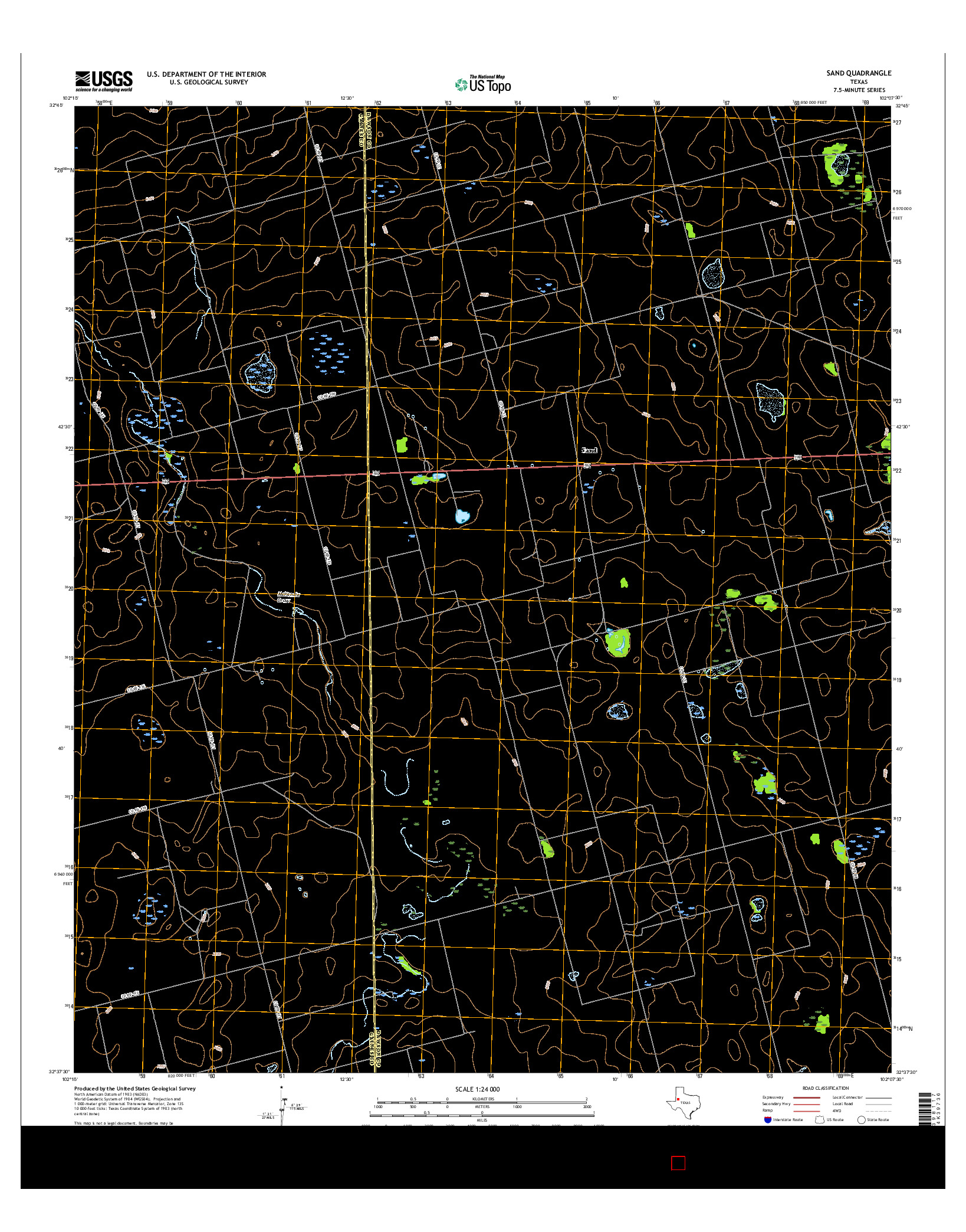 USGS US TOPO 7.5-MINUTE MAP FOR SAND, TX 2016