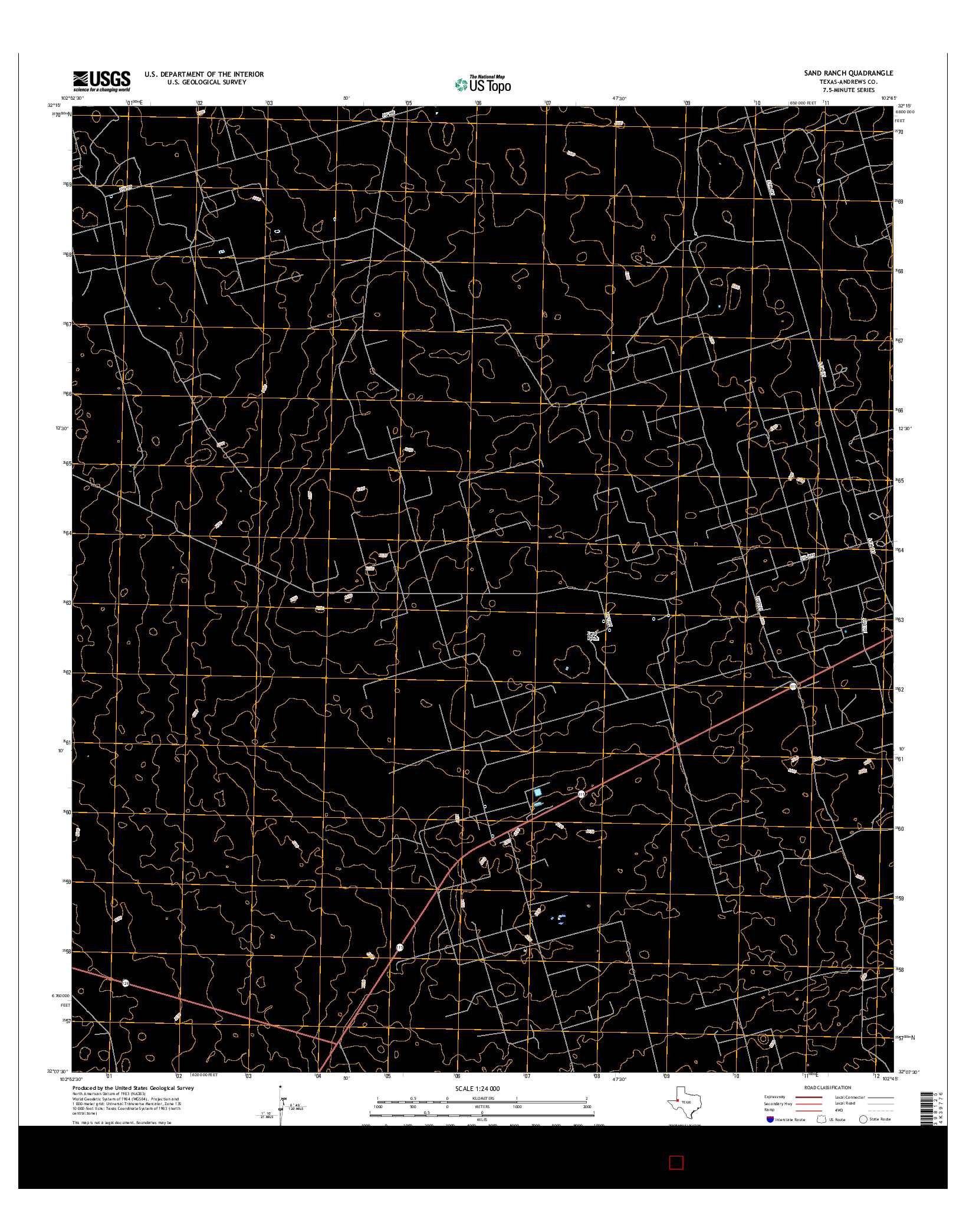 USGS US TOPO 7.5-MINUTE MAP FOR SAND RANCH, TX 2016