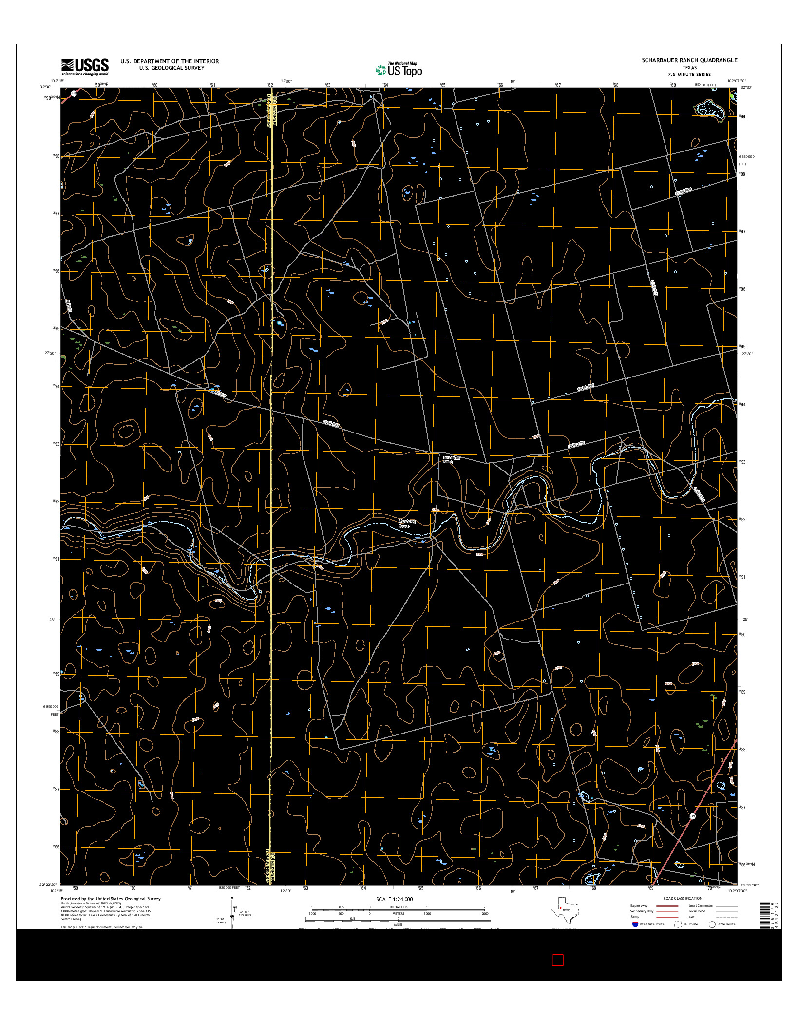 USGS US TOPO 7.5-MINUTE MAP FOR SCHARBAUER RANCH, TX 2016