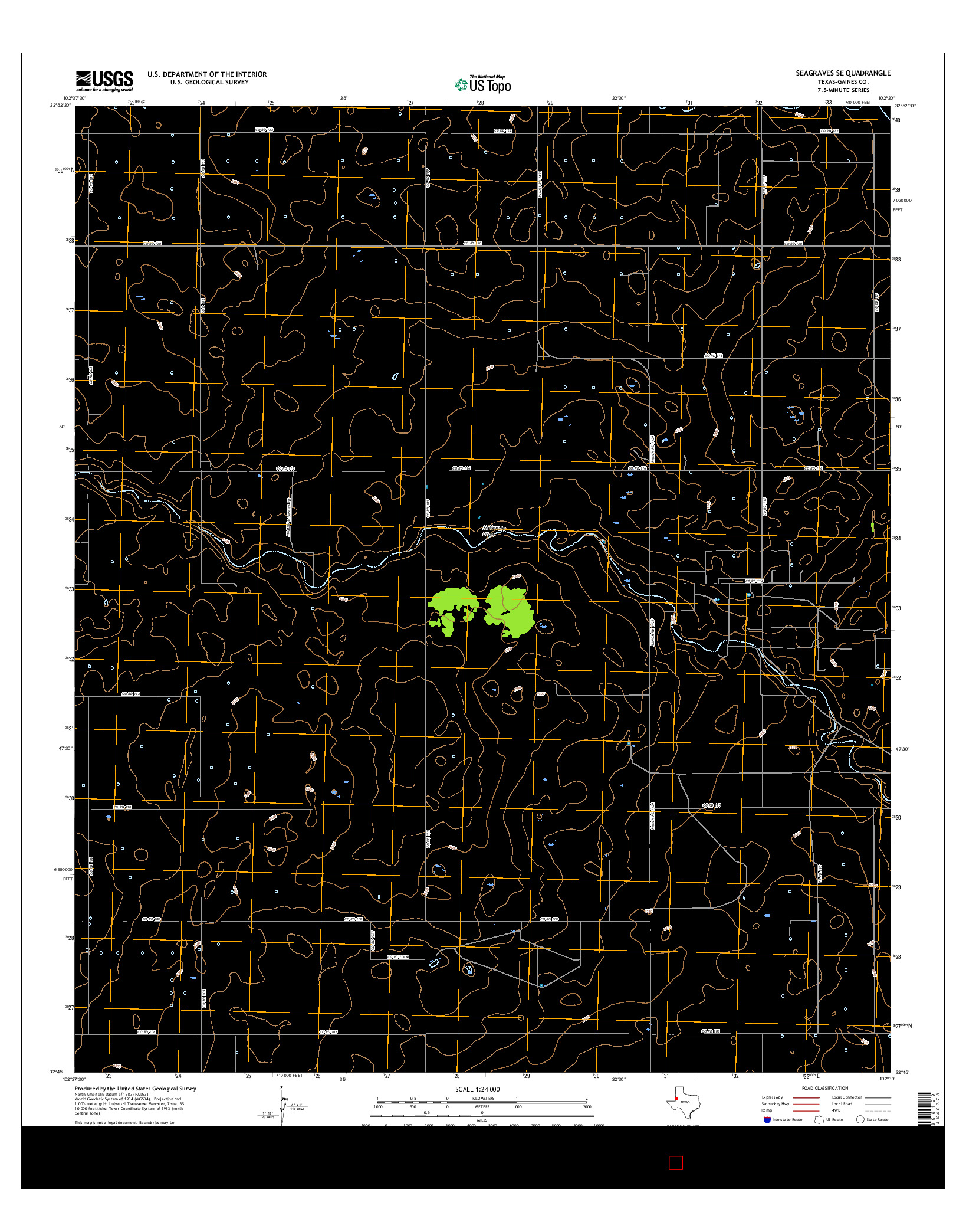 USGS US TOPO 7.5-MINUTE MAP FOR SEAGRAVES SE, TX 2016