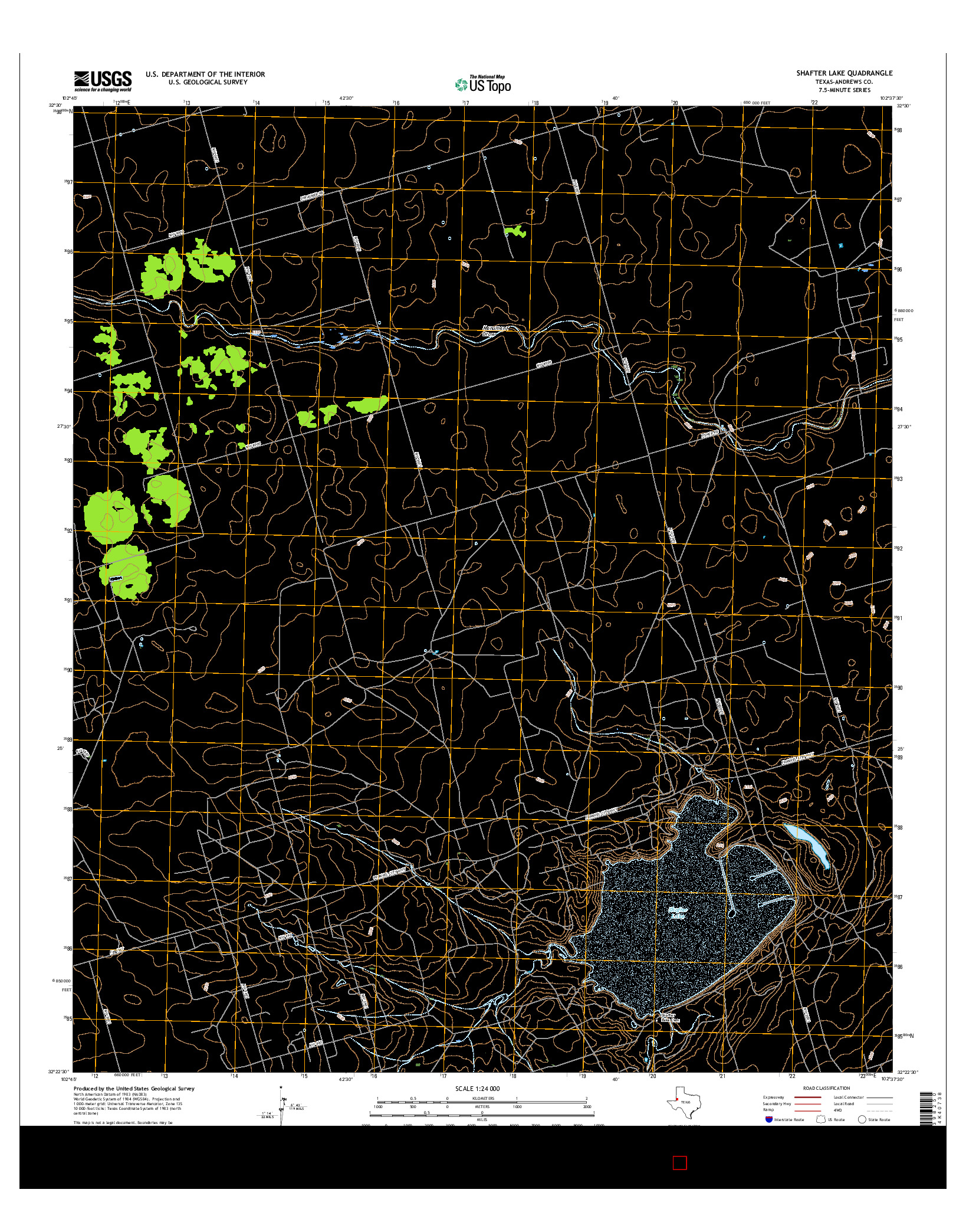 USGS US TOPO 7.5-MINUTE MAP FOR SHAFTER LAKE, TX 2016