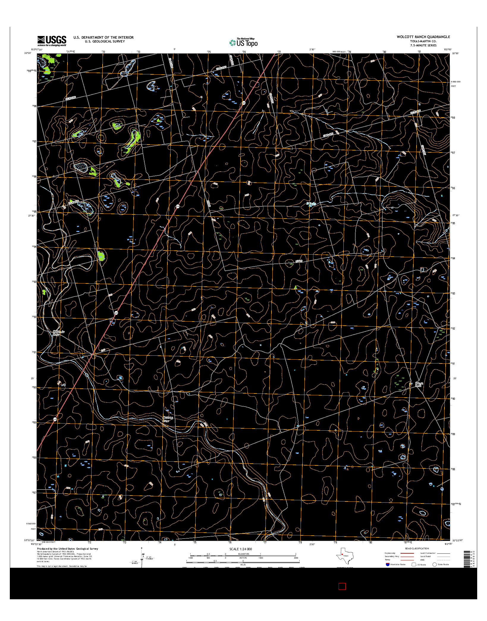 USGS US TOPO 7.5-MINUTE MAP FOR WOLCOTT RANCH, TX 2016