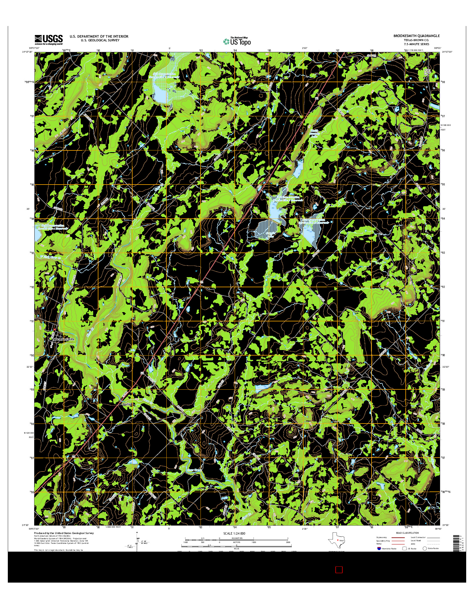 USGS US TOPO 7.5-MINUTE MAP FOR BROOKESMITH, TX 2016