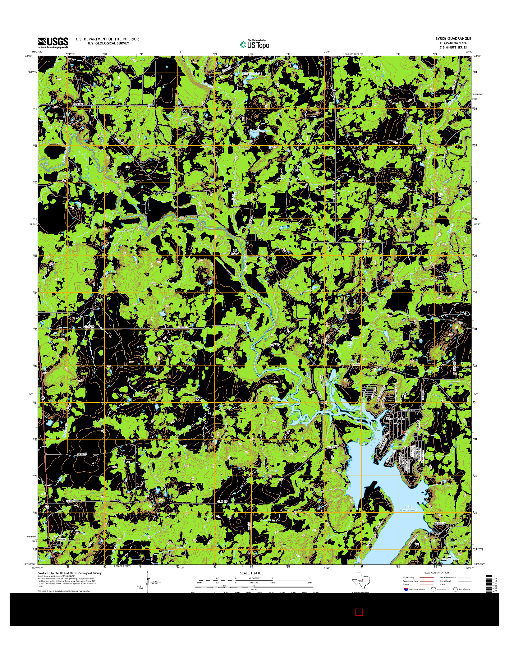 USGS US TOPO 7.5-MINUTE MAP FOR BYRDS, TX 2016