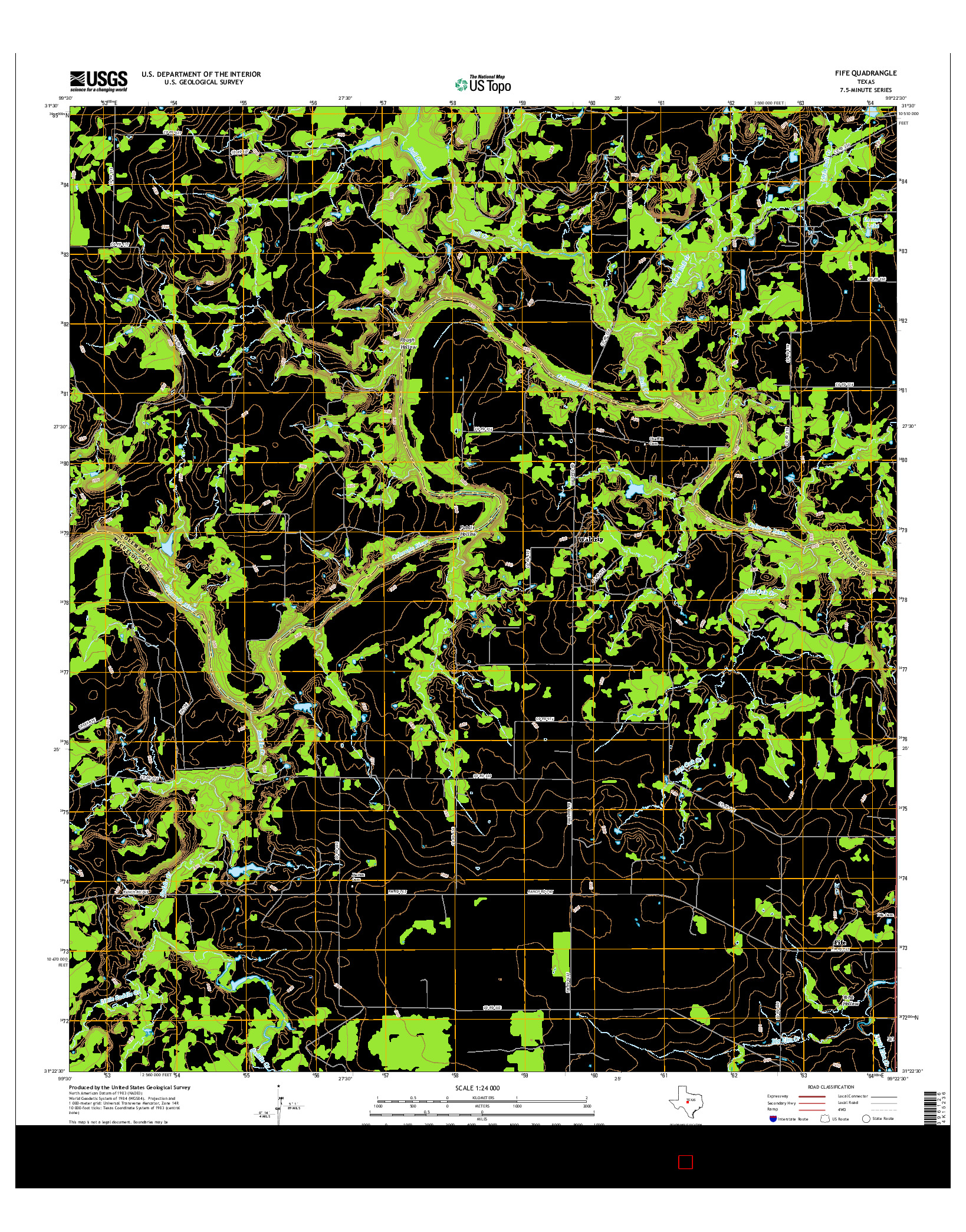 USGS US TOPO 7.5-MINUTE MAP FOR FIFE, TX 2016