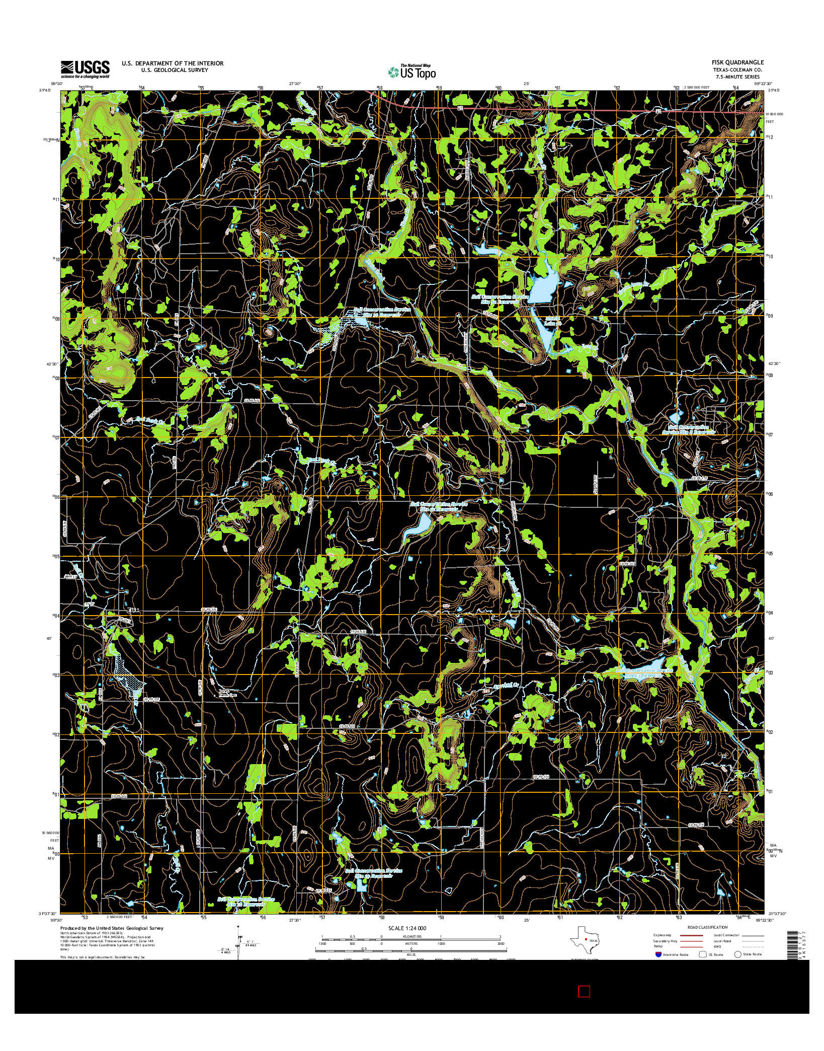 USGS US TOPO 7.5-MINUTE MAP FOR FISK, TX 2016