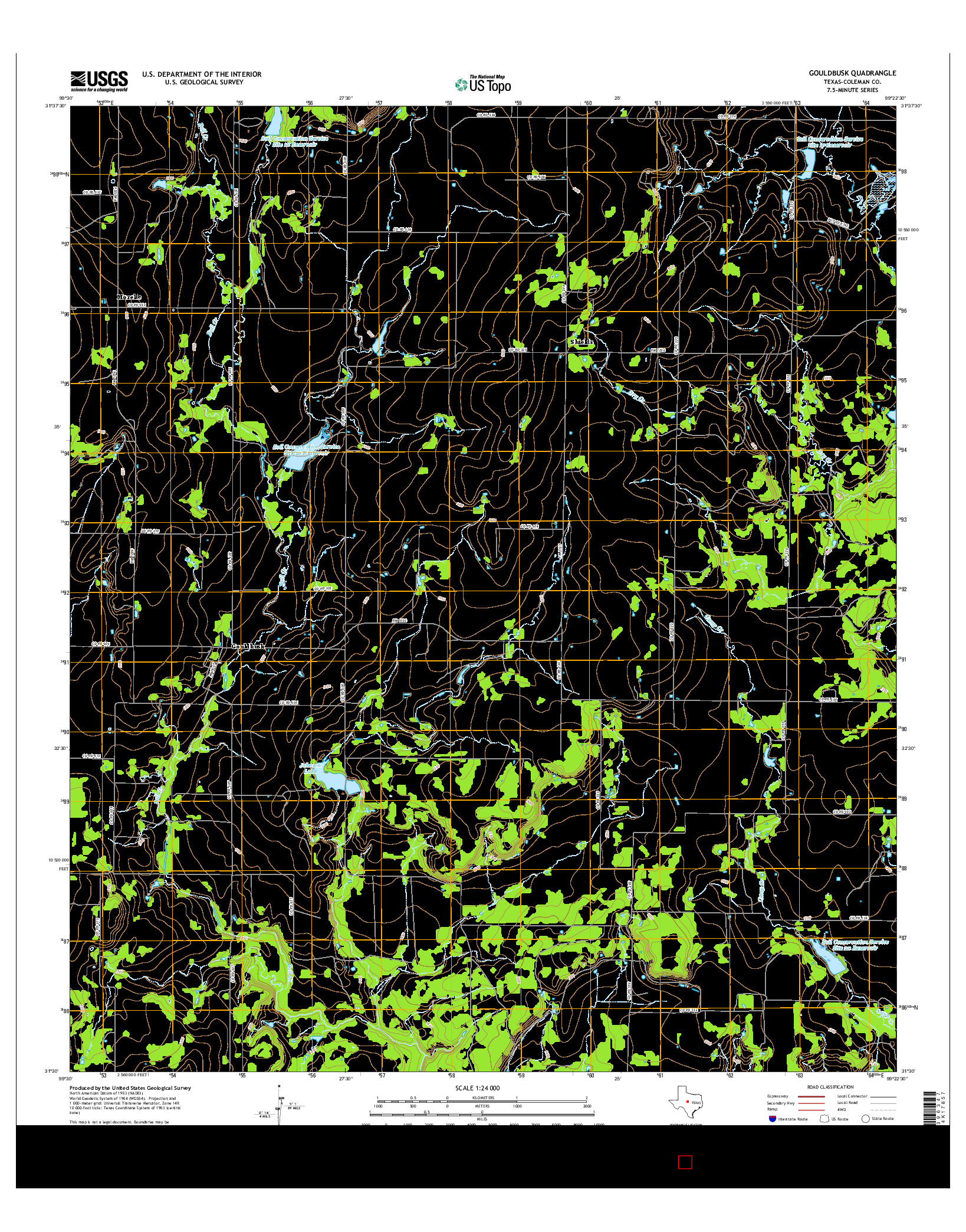 USGS US TOPO 7.5-MINUTE MAP FOR GOULDBUSK, TX 2016