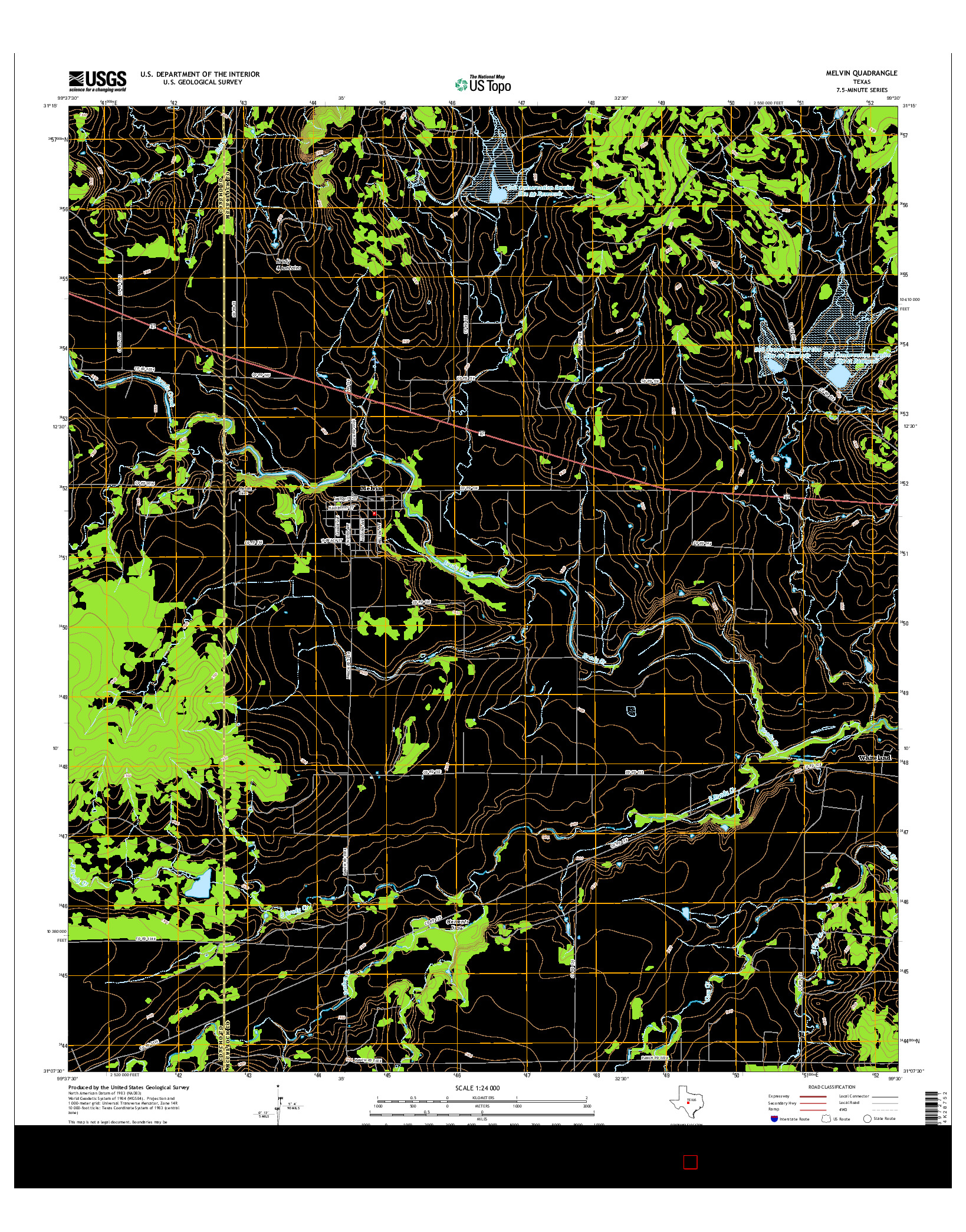 USGS US TOPO 7.5-MINUTE MAP FOR MELVIN, TX 2016