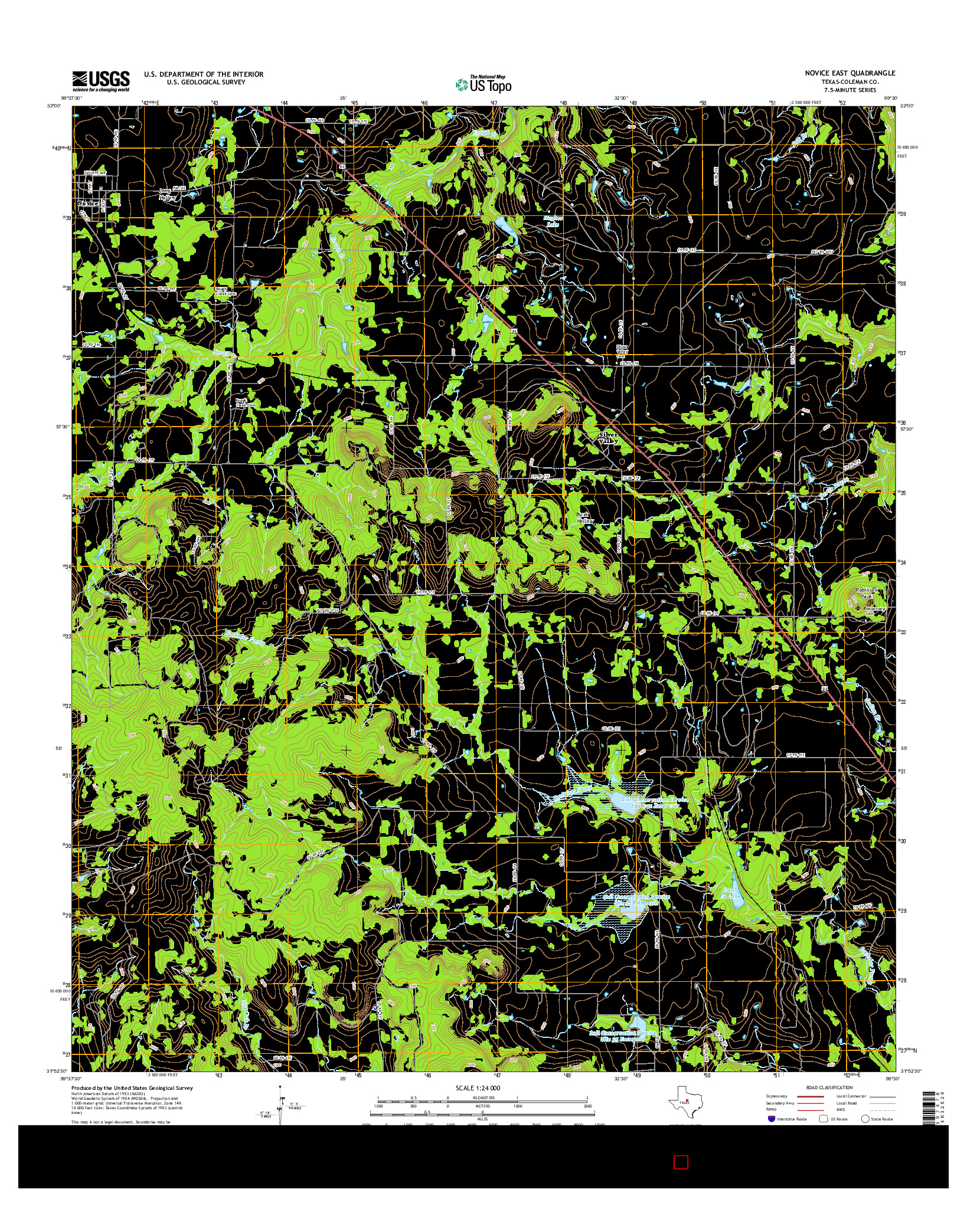 USGS US TOPO 7.5-MINUTE MAP FOR NOVICE EAST, TX 2016