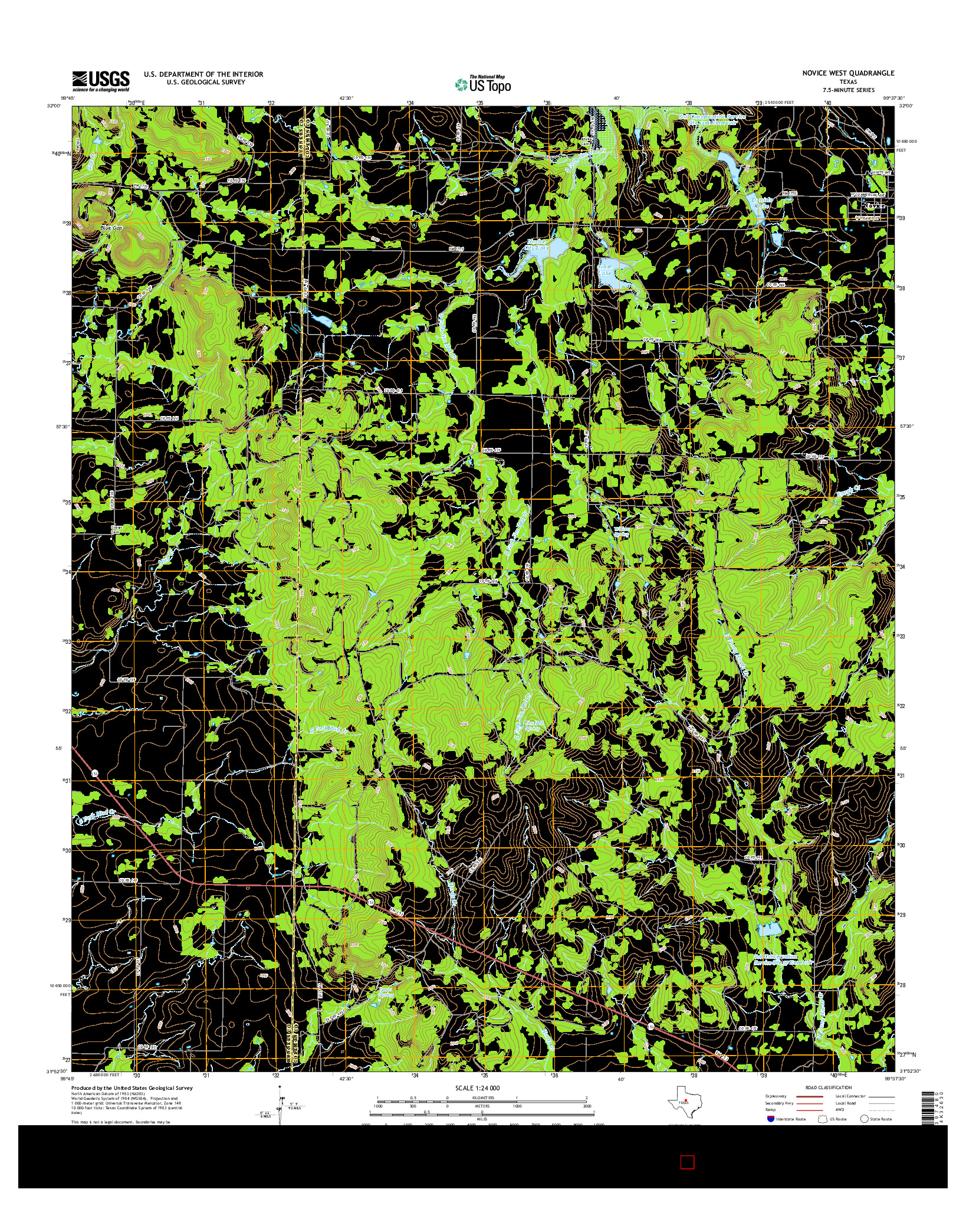 USGS US TOPO 7.5-MINUTE MAP FOR NOVICE WEST, TX 2016