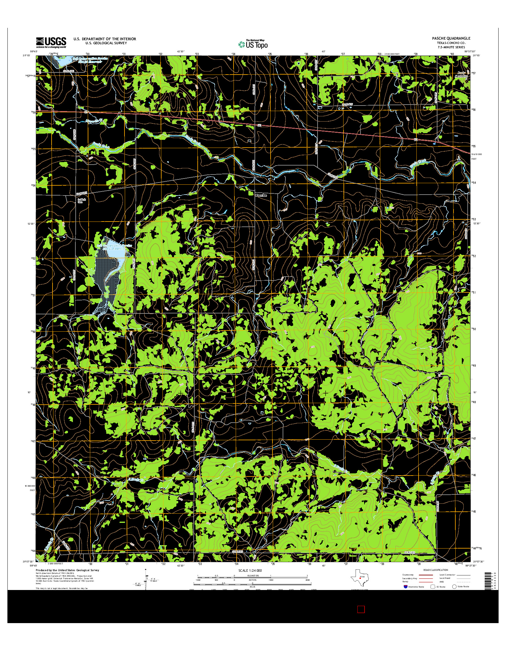 USGS US TOPO 7.5-MINUTE MAP FOR PASCHE, TX 2016