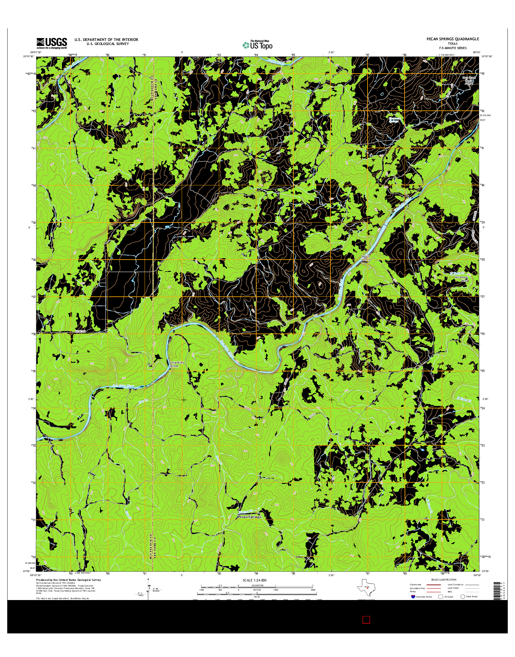 USGS US TOPO 7.5-MINUTE MAP FOR PECAN SPRINGS, TX 2016