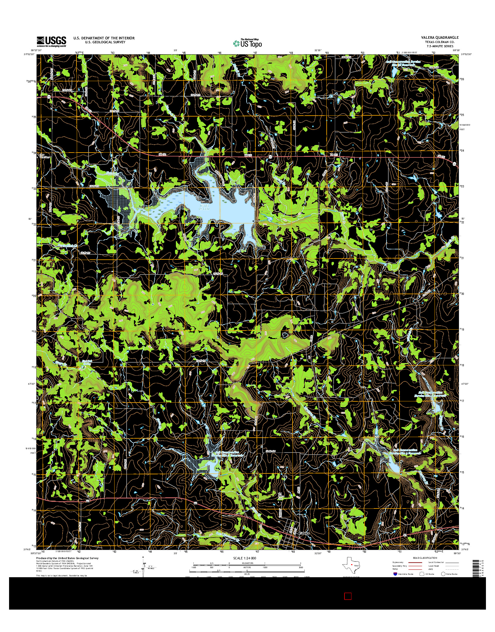 USGS US TOPO 7.5-MINUTE MAP FOR VALERA, TX 2016