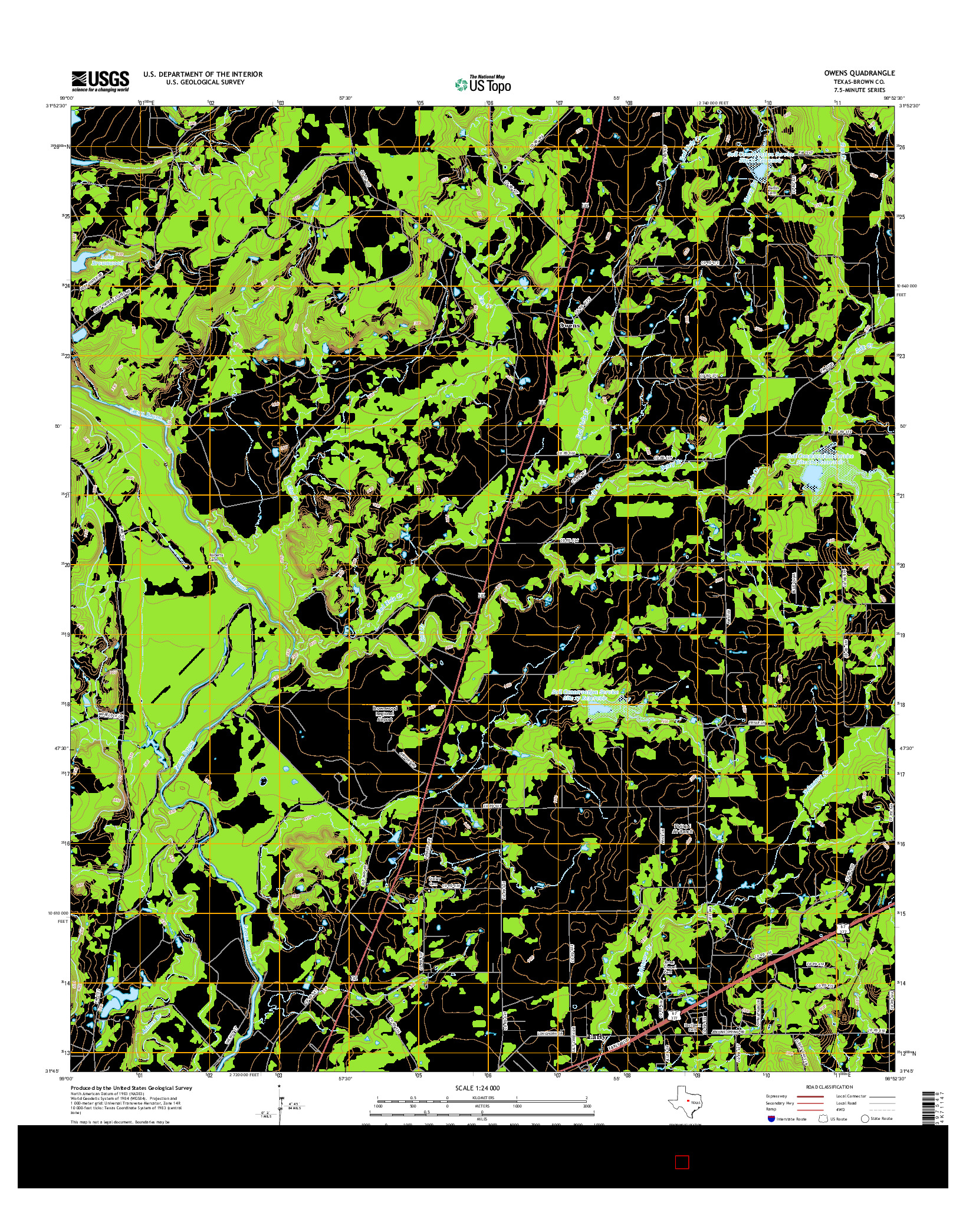 USGS US TOPO 7.5-MINUTE MAP FOR OWENS, TX 2016