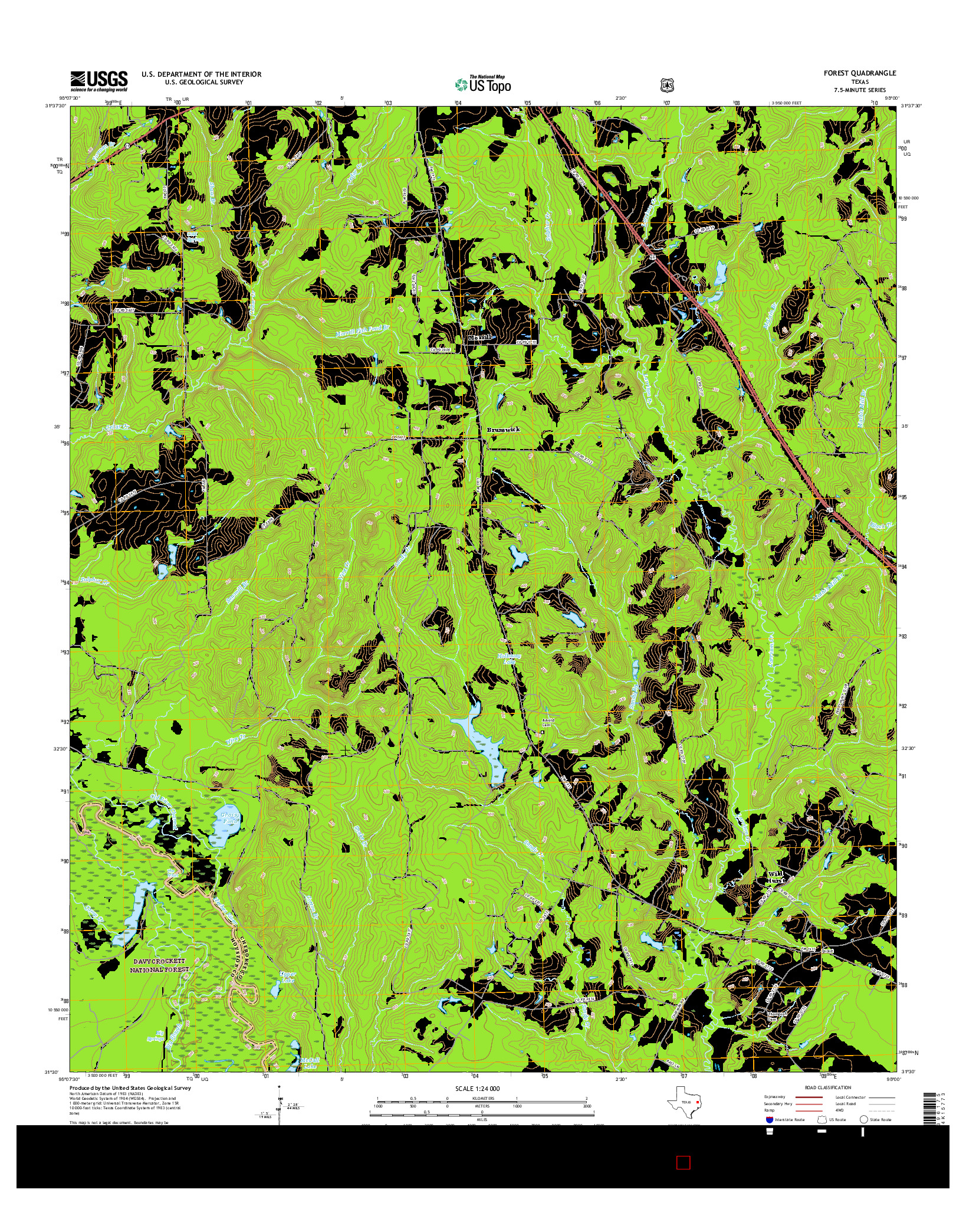 USGS US TOPO 7.5-MINUTE MAP FOR FOREST, TX 2016