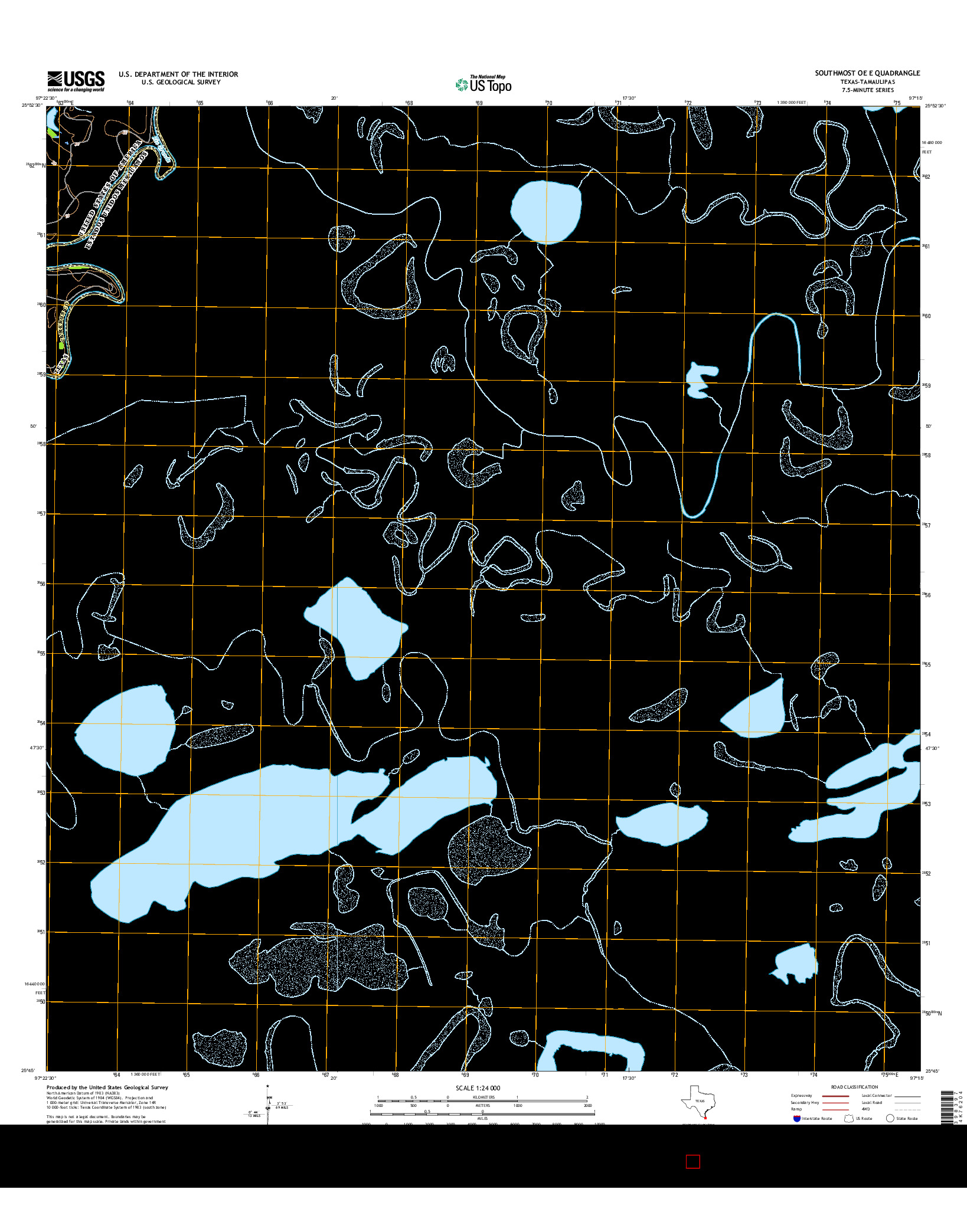 USGS US TOPO 7.5-MINUTE MAP FOR SOUTHMOST OE E, TX-TAM 2016