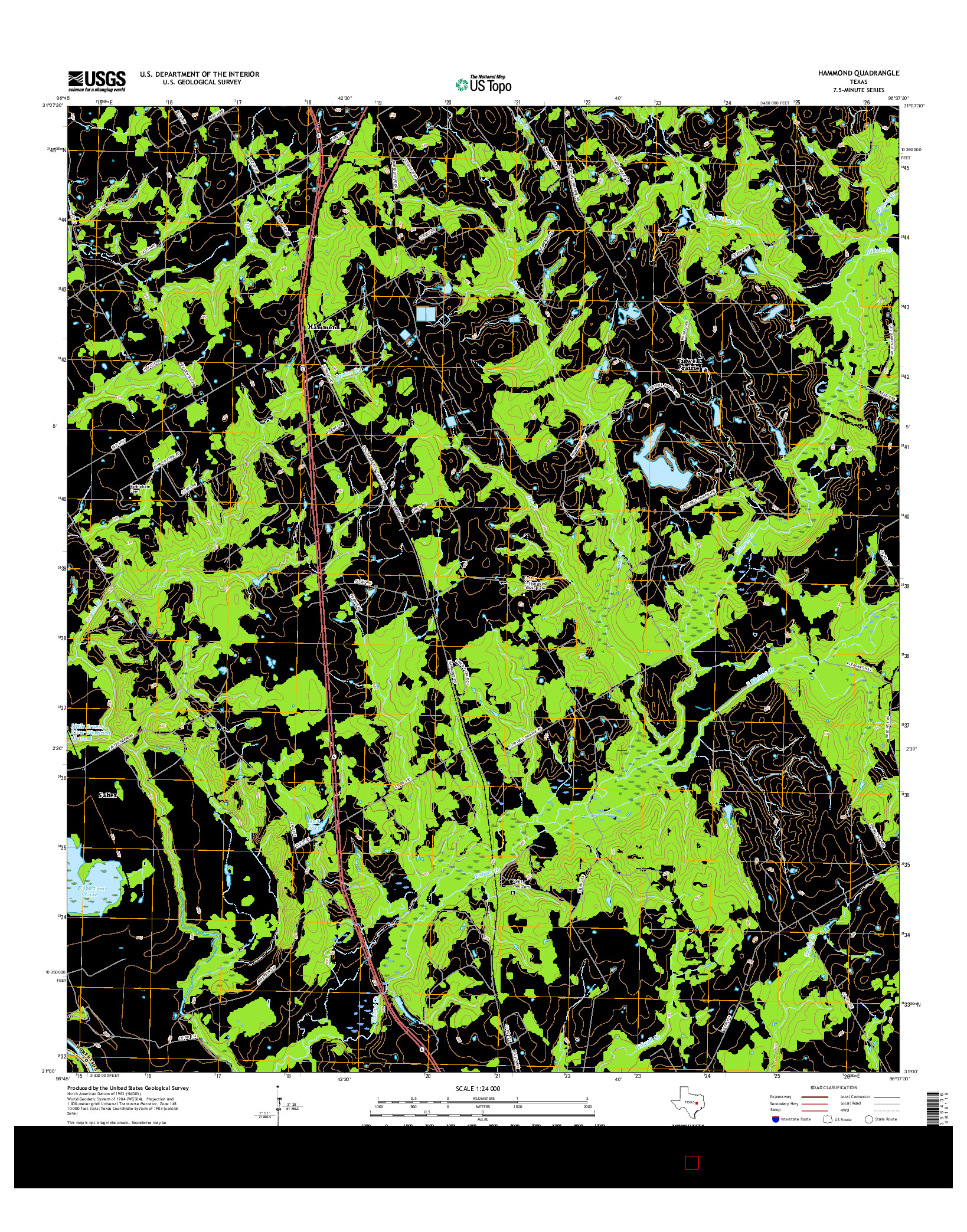 USGS US TOPO 7.5-MINUTE MAP FOR HAMMOND, TX 2016