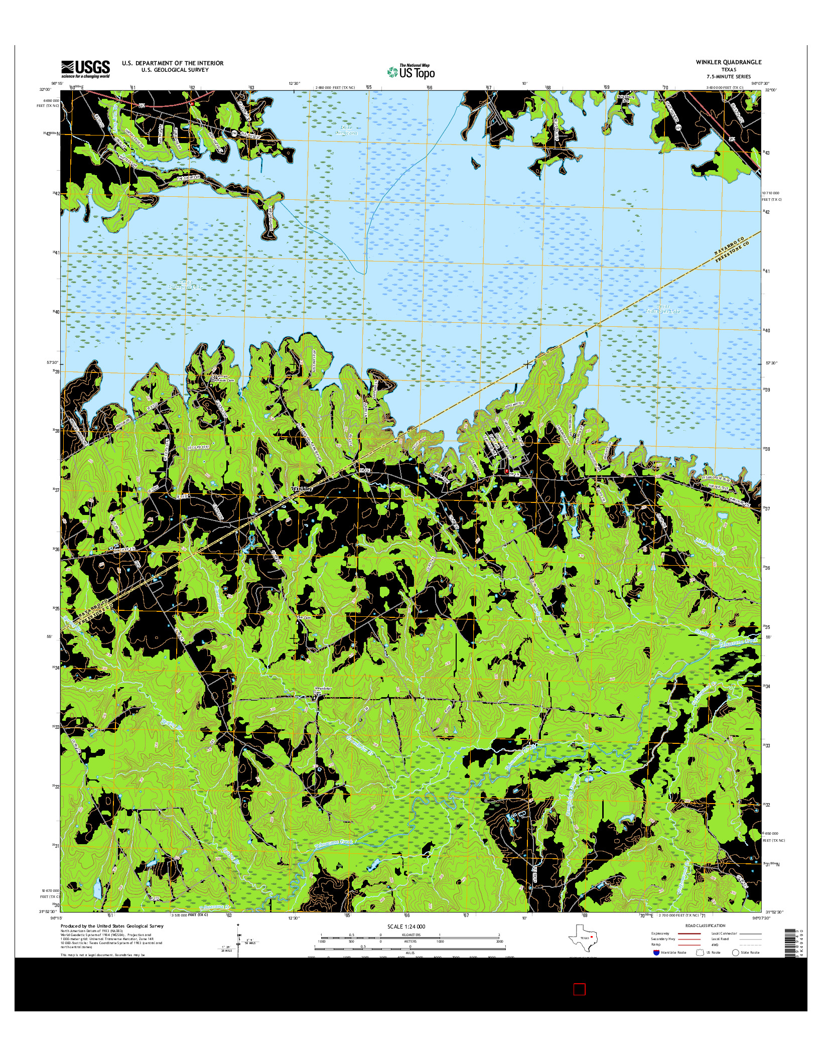 USGS US TOPO 7.5-MINUTE MAP FOR WINKLER, TX 2016