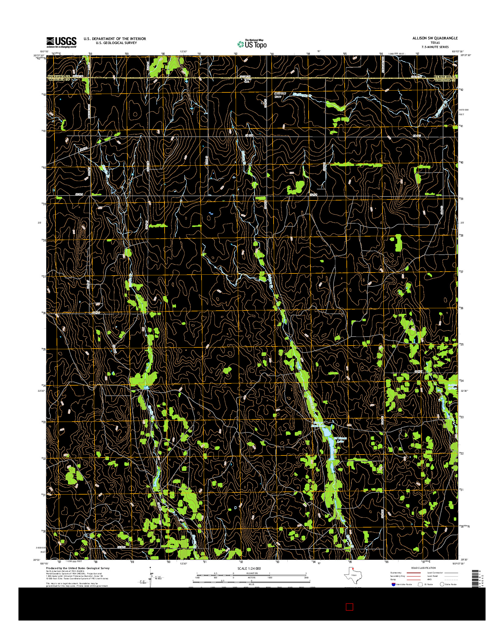 USGS US TOPO 7.5-MINUTE MAP FOR ALLISON SW, TX 2016