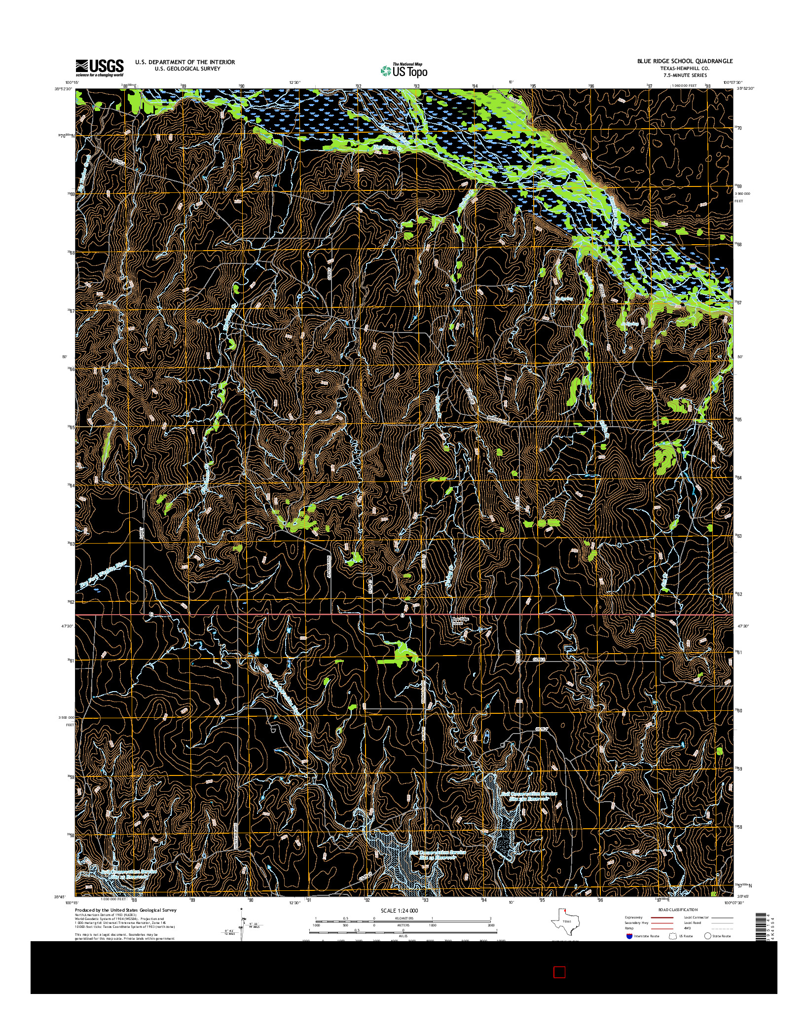 USGS US TOPO 7.5-MINUTE MAP FOR BLUE RIDGE SCHOOL, TX 2016