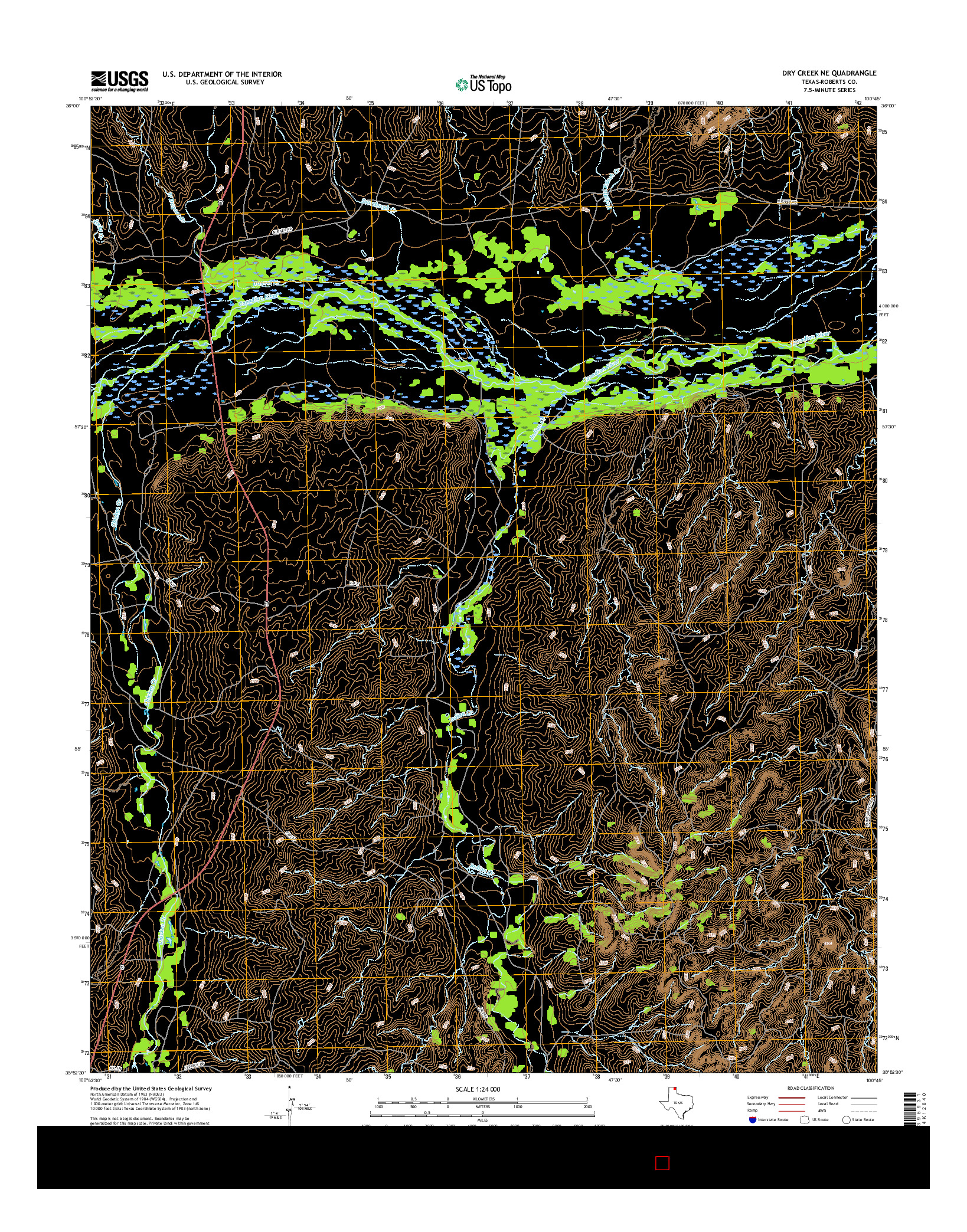 USGS US TOPO 7.5-MINUTE MAP FOR DRY CREEK NE, TX 2016