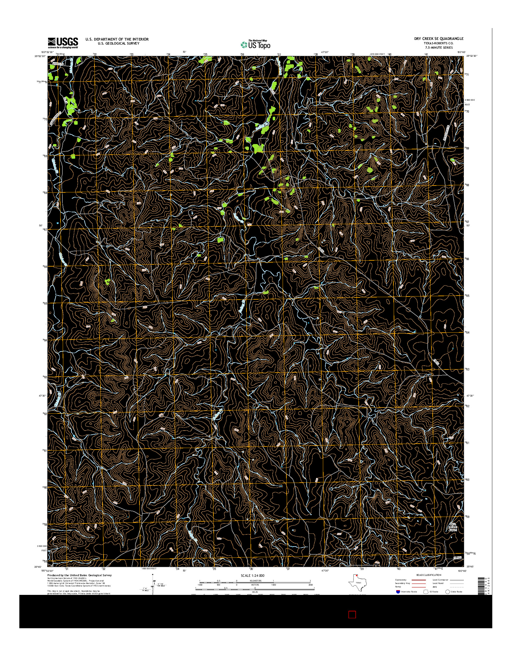 USGS US TOPO 7.5-MINUTE MAP FOR DRY CREEK SE, TX 2016