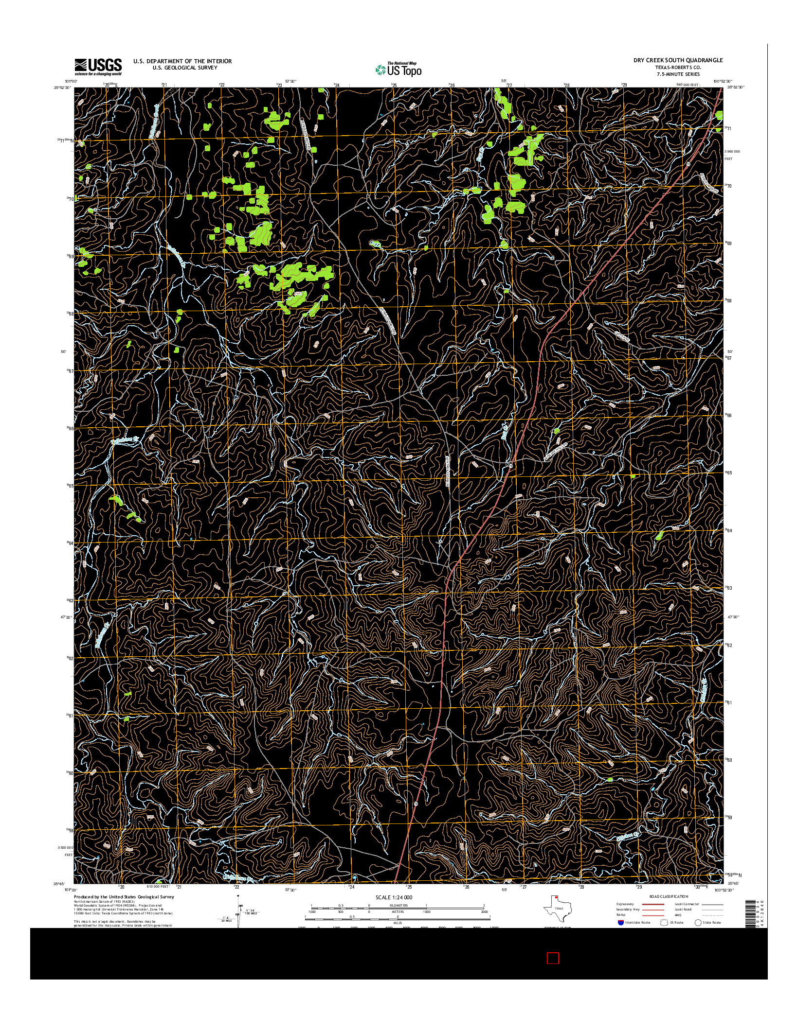 USGS US TOPO 7.5-MINUTE MAP FOR DRY CREEK SOUTH, TX 2016