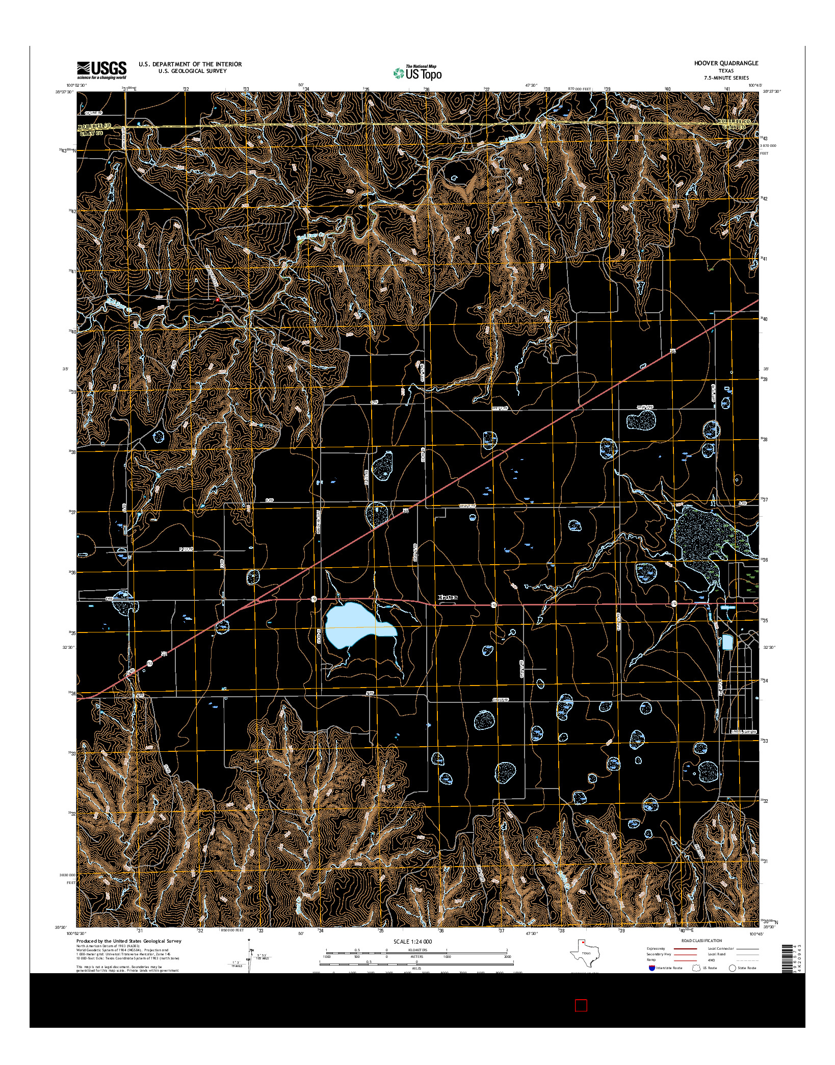 USGS US TOPO 7.5-MINUTE MAP FOR HOOVER, TX 2016