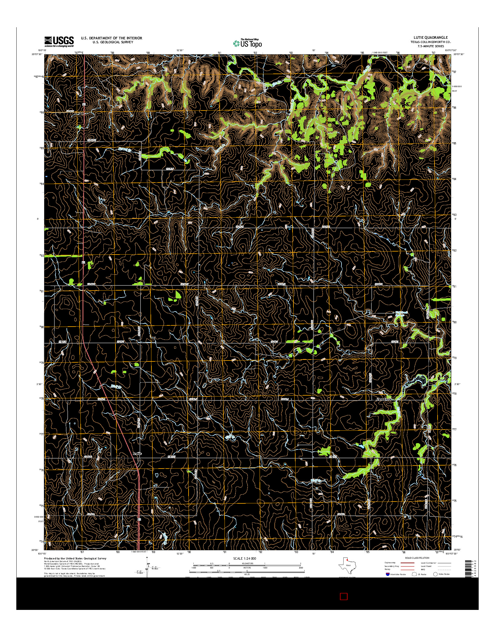 USGS US TOPO 7.5-MINUTE MAP FOR LUTIE, TX 2016