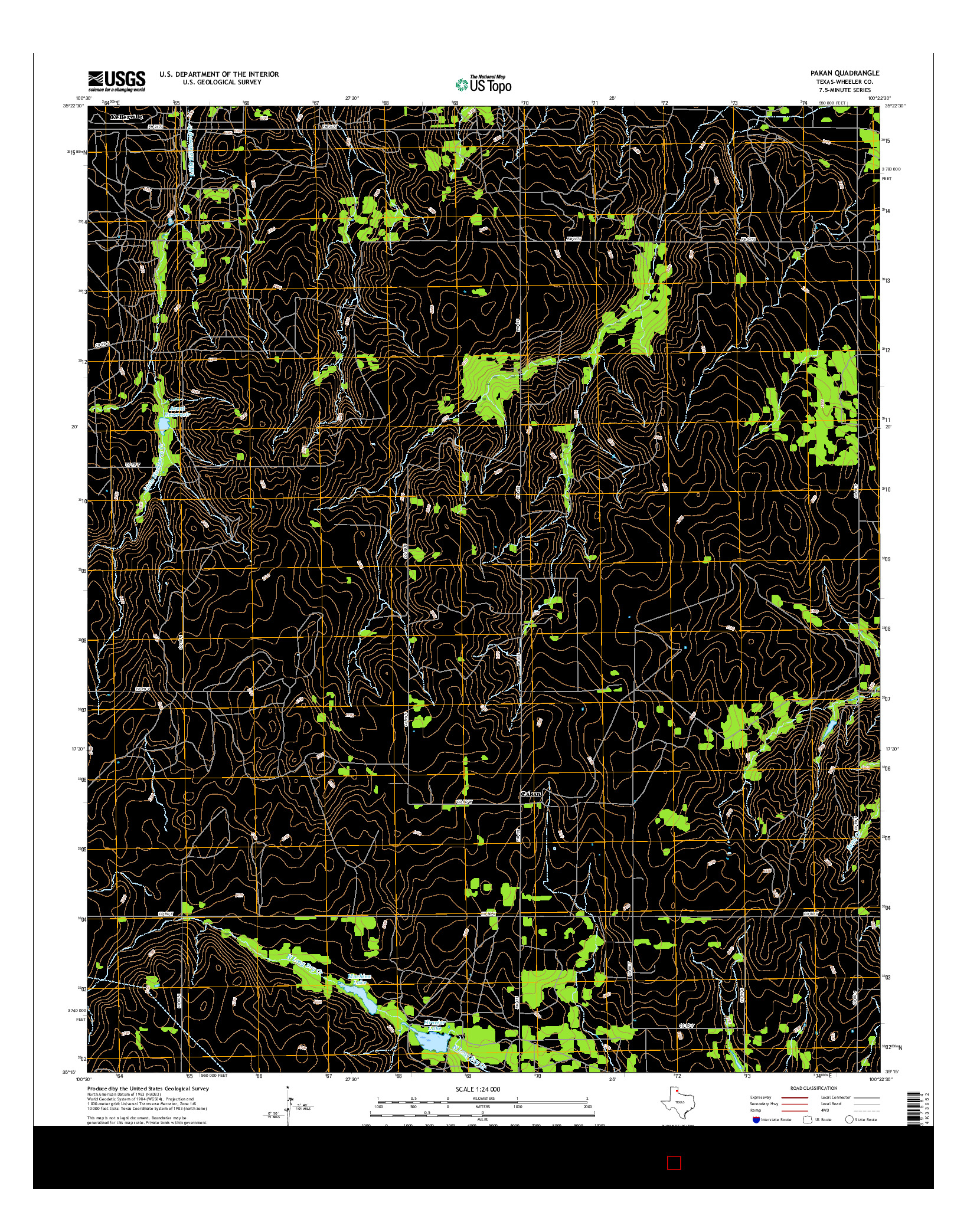 USGS US TOPO 7.5-MINUTE MAP FOR PAKAN, TX 2016