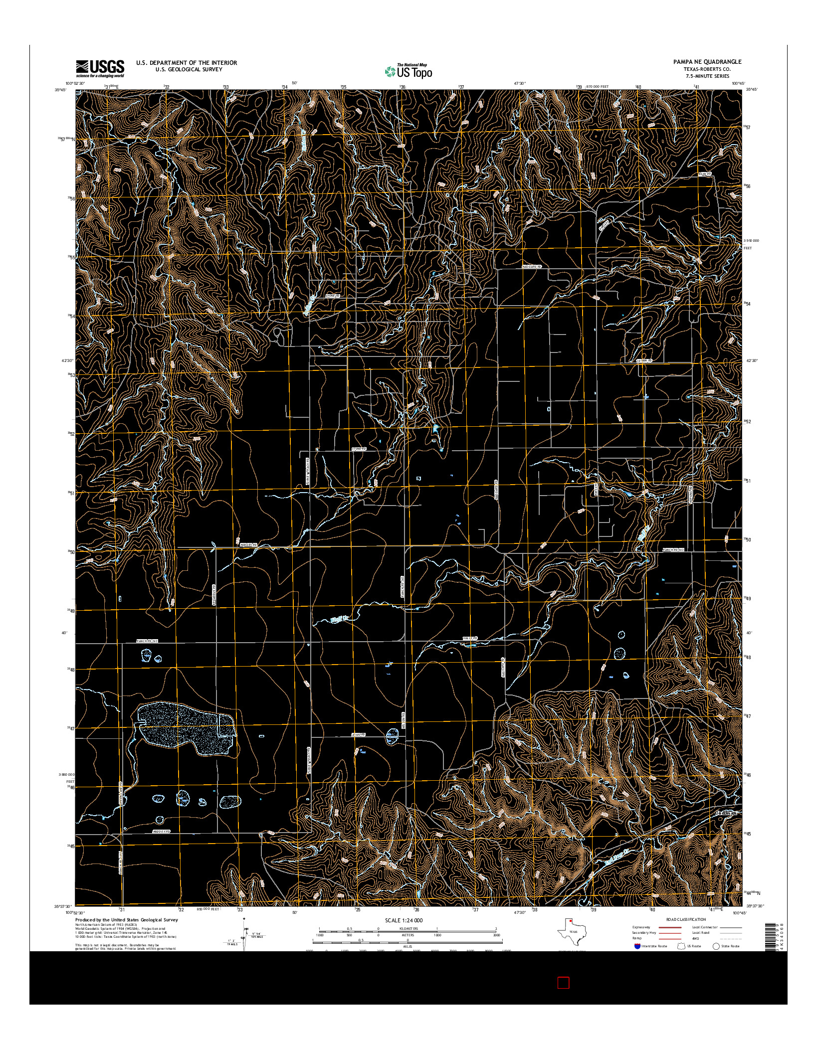 USGS US TOPO 7.5-MINUTE MAP FOR PAMPA NE, TX 2016