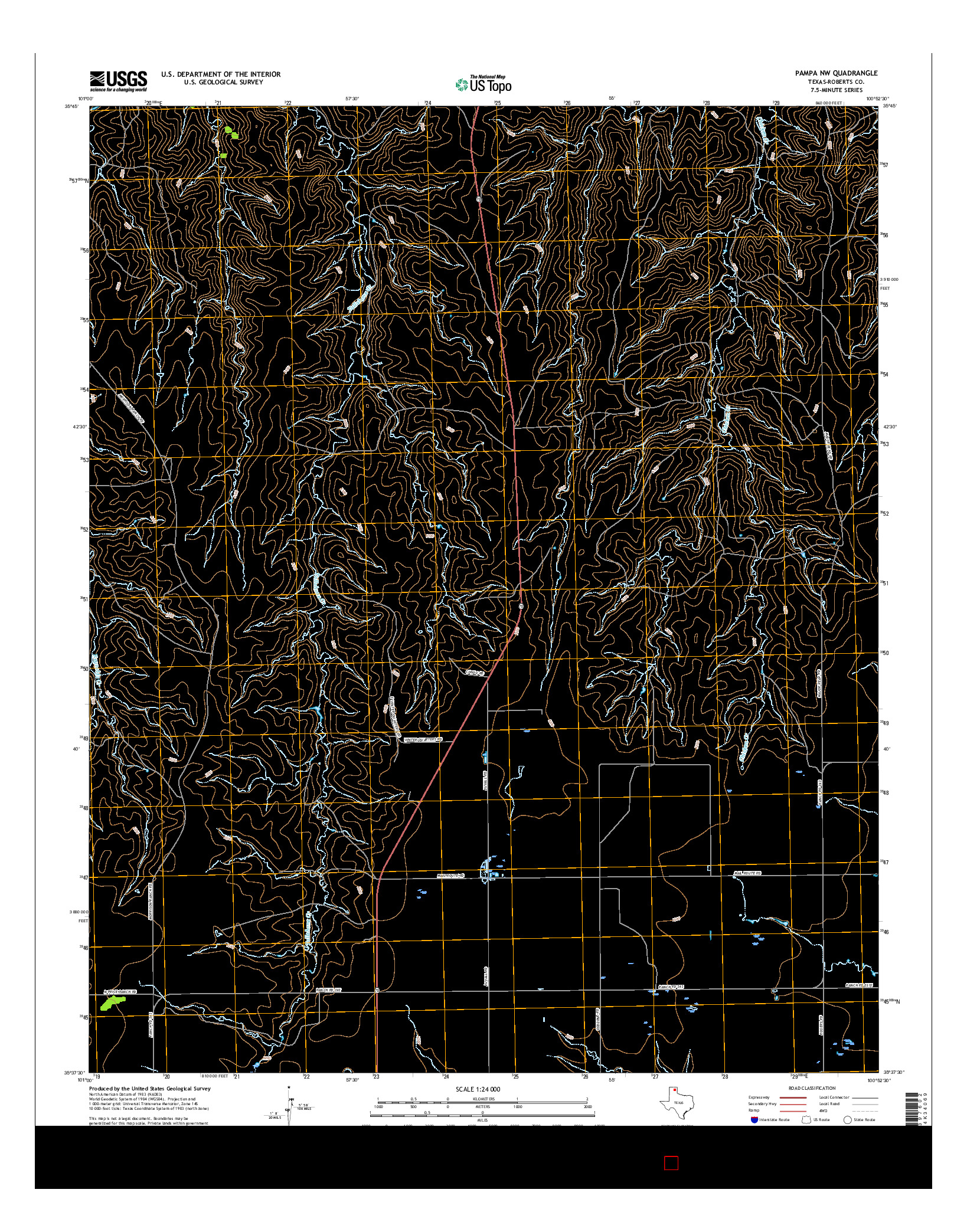 USGS US TOPO 7.5-MINUTE MAP FOR PAMPA NW, TX 2016