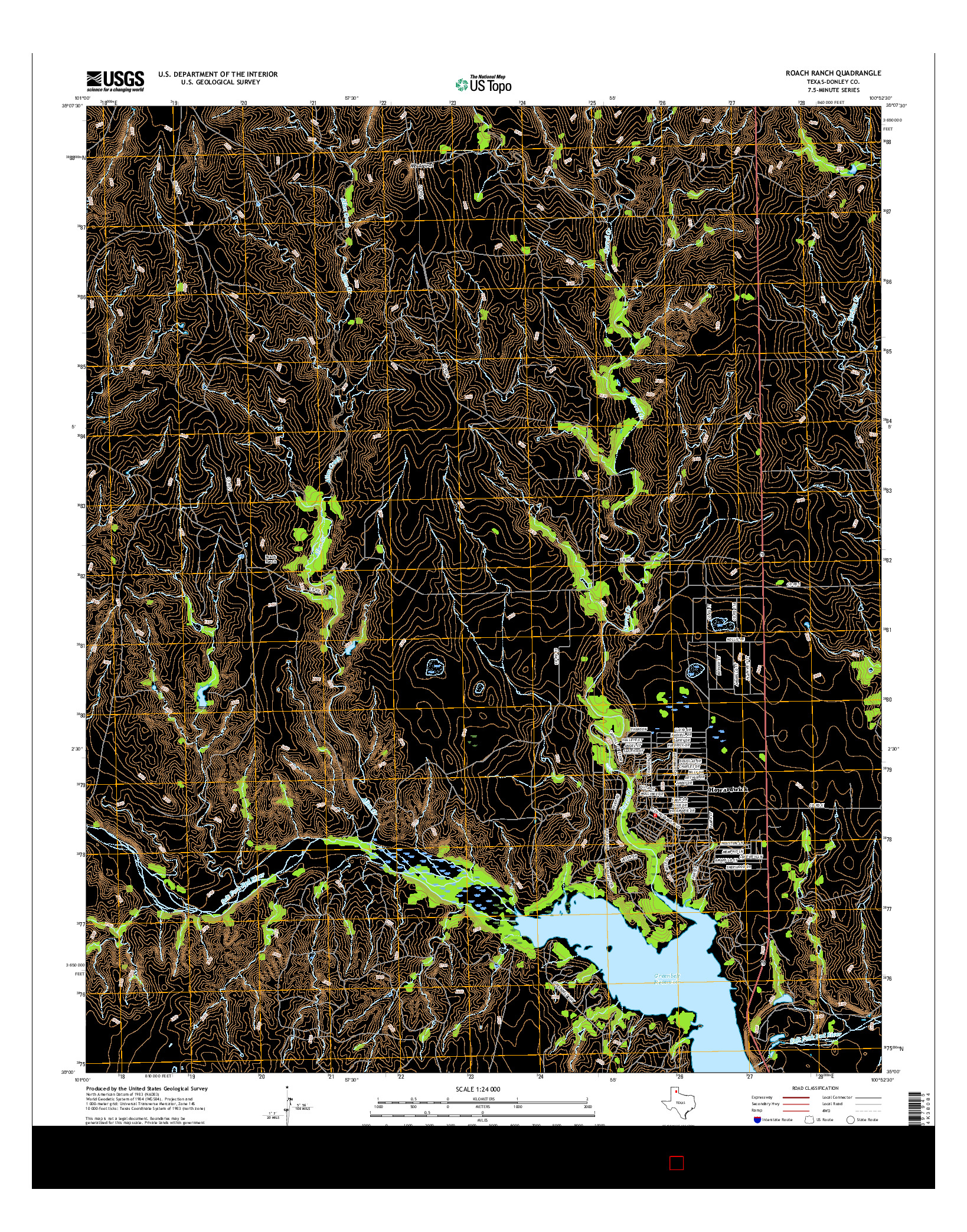 USGS US TOPO 7.5-MINUTE MAP FOR ROACH RANCH, TX 2016