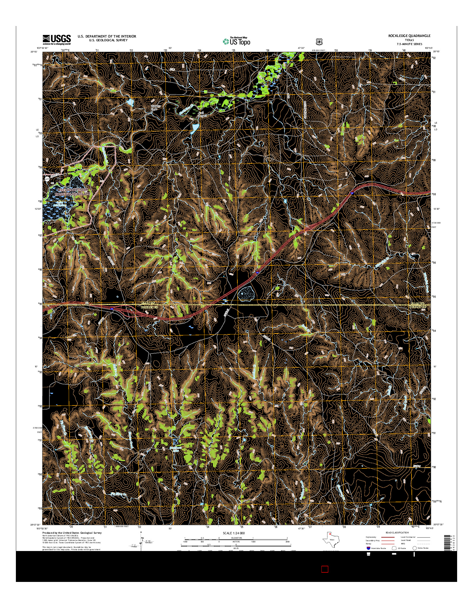 USGS US TOPO 7.5-MINUTE MAP FOR ROCKLEDGE, TX 2016