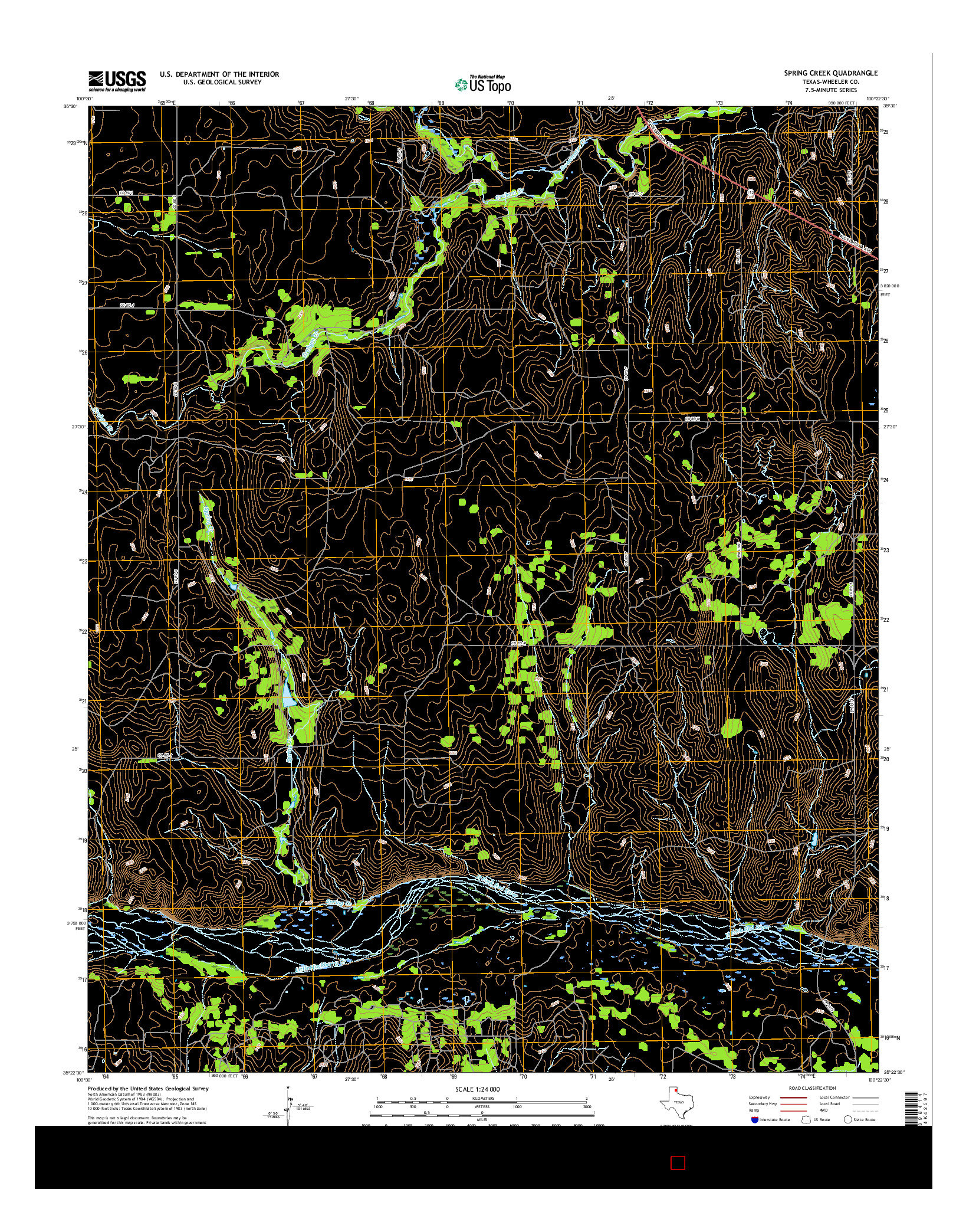 USGS US TOPO 7.5-MINUTE MAP FOR SPRING CREEK, TX 2016