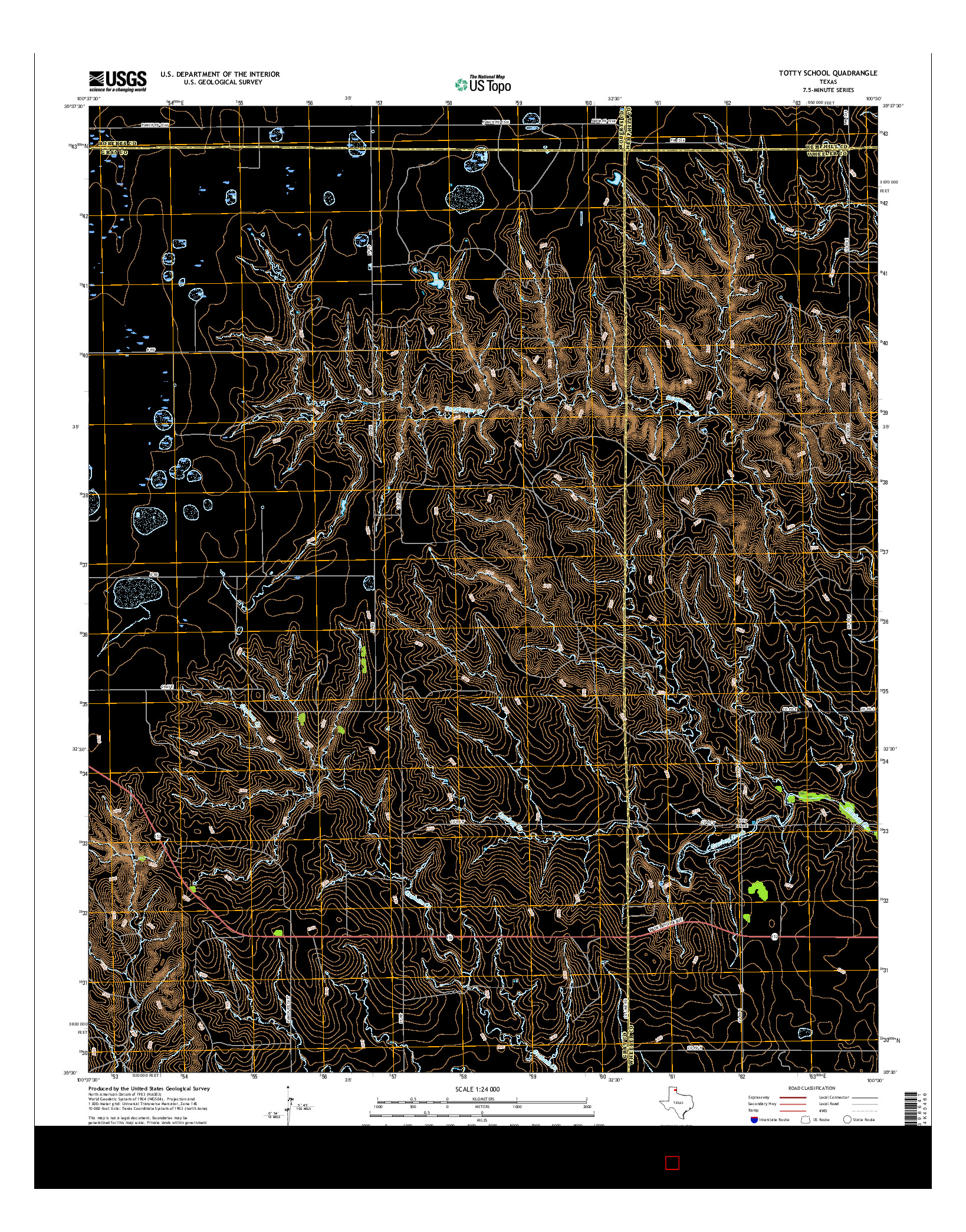 USGS US TOPO 7.5-MINUTE MAP FOR TOTTY SCHOOL, TX 2016