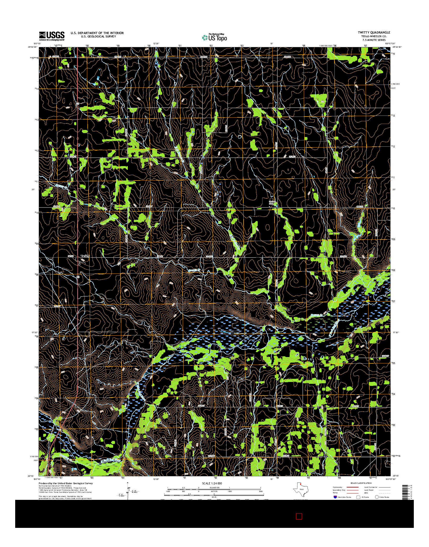 USGS US TOPO 7.5-MINUTE MAP FOR TWITTY, TX 2016