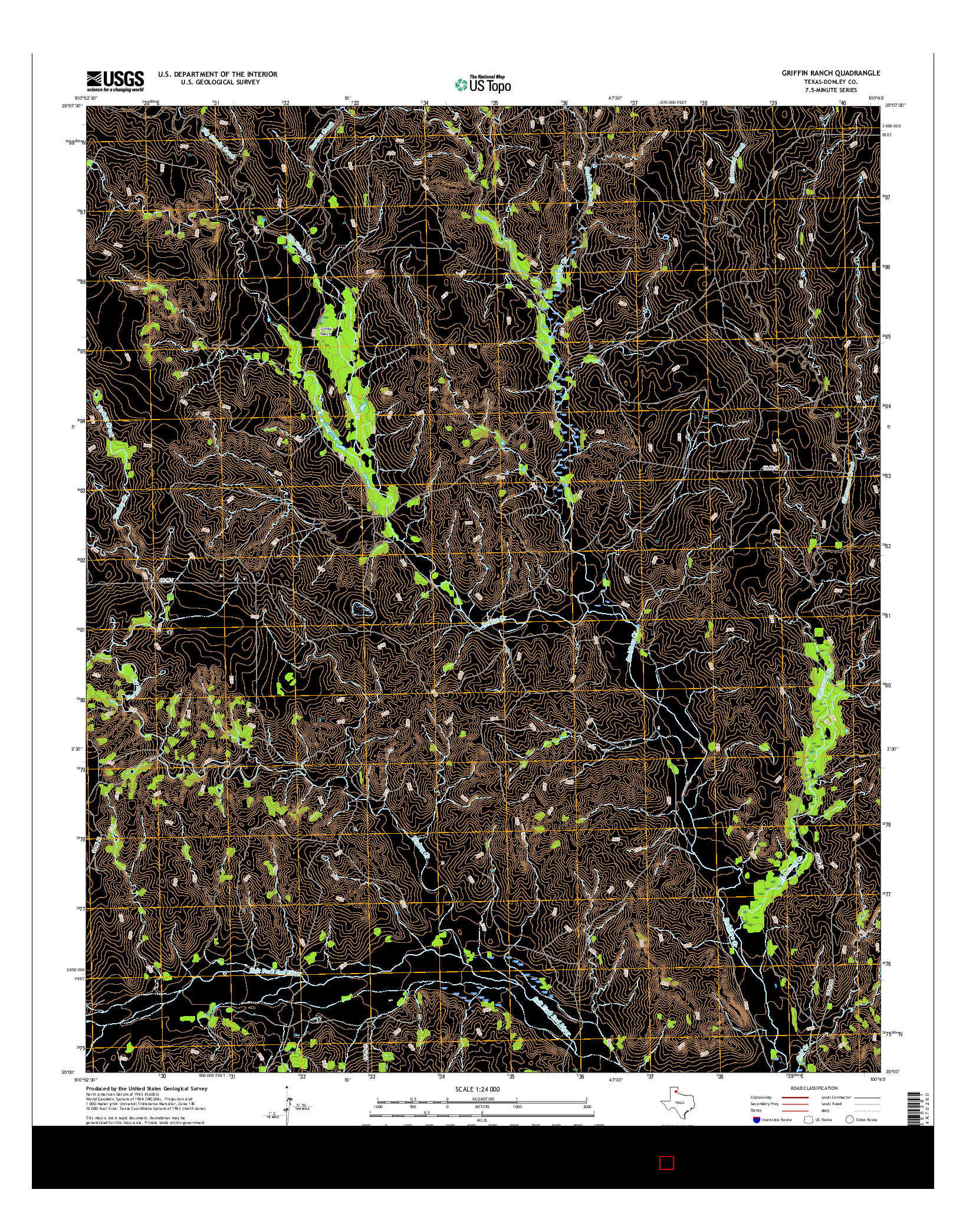 USGS US TOPO 7.5-MINUTE MAP FOR GRIFFIN RANCH, TX 2016