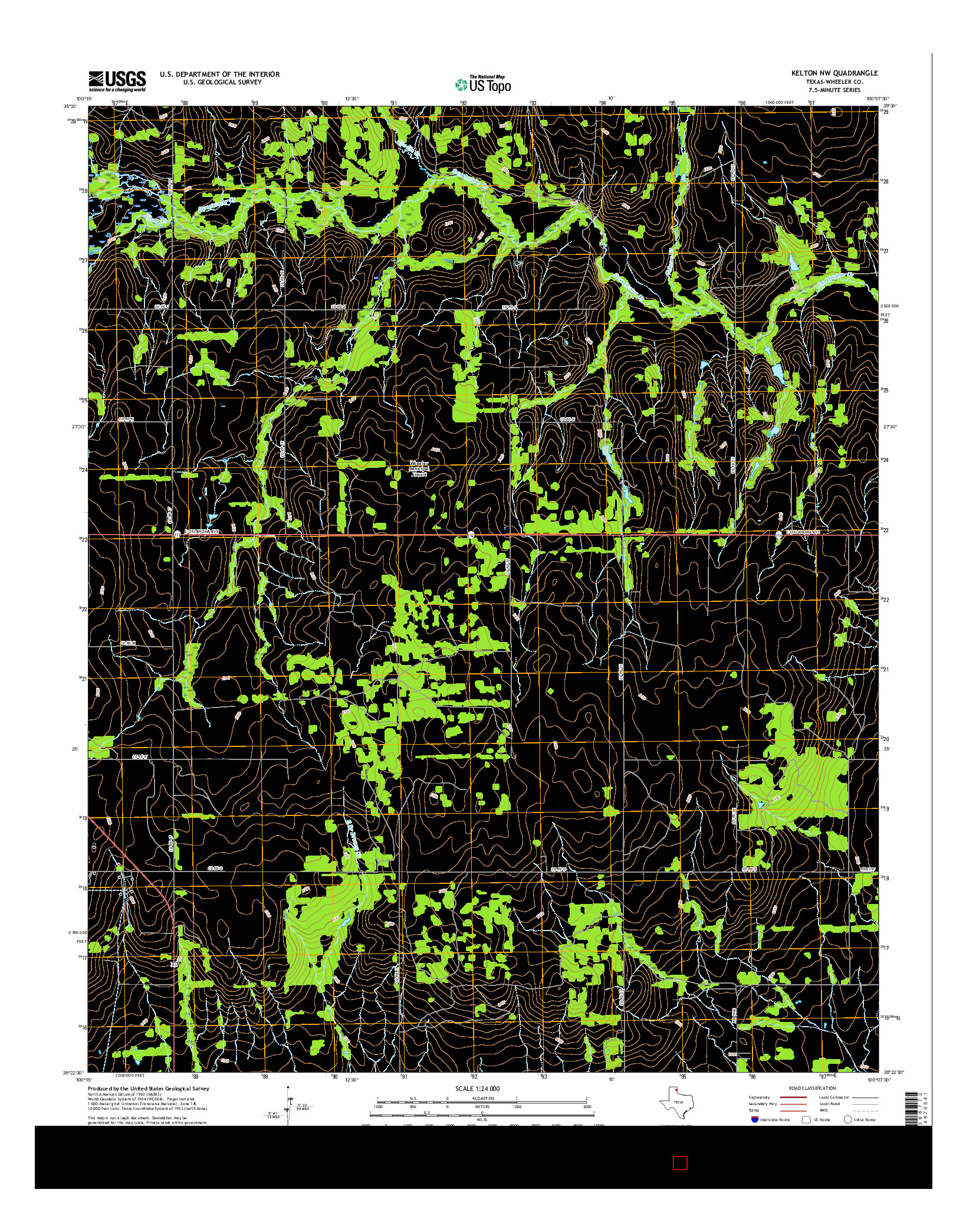 USGS US TOPO 7.5-MINUTE MAP FOR KELTON NW, TX 2016
