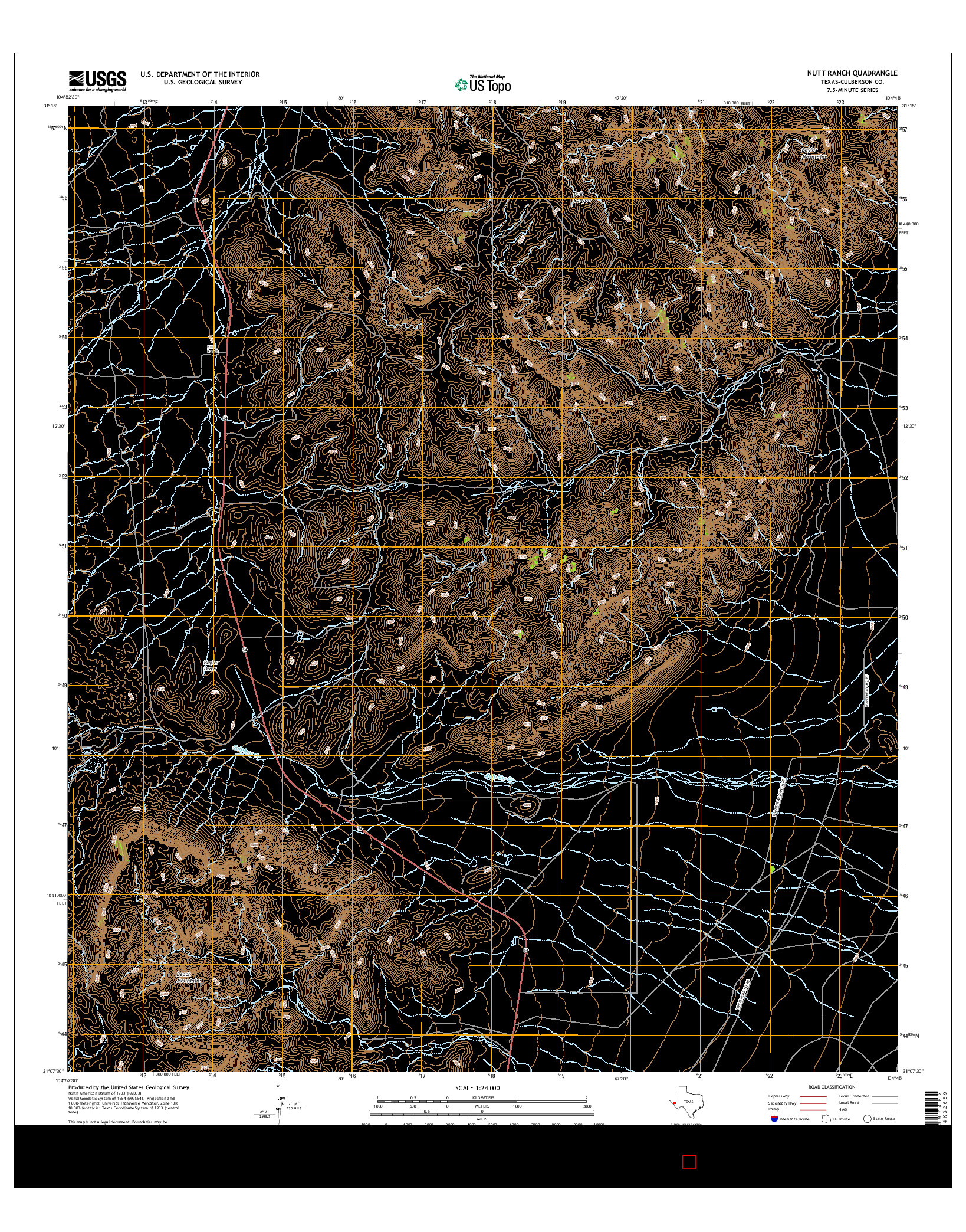 USGS US TOPO 7.5-MINUTE MAP FOR NUTT RANCH, TX 2016