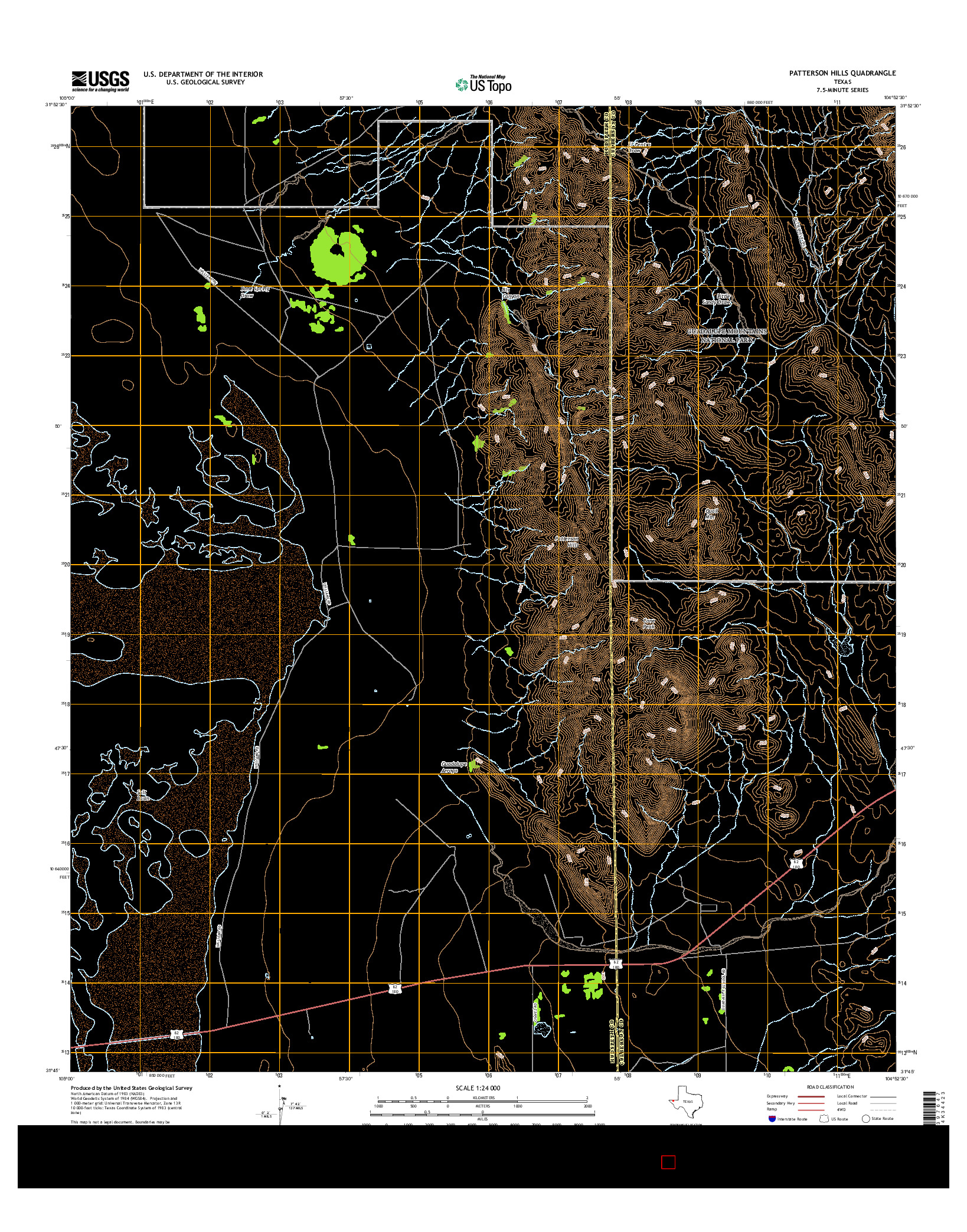 USGS US TOPO 7.5-MINUTE MAP FOR PATTERSON HILLS, TX 2016