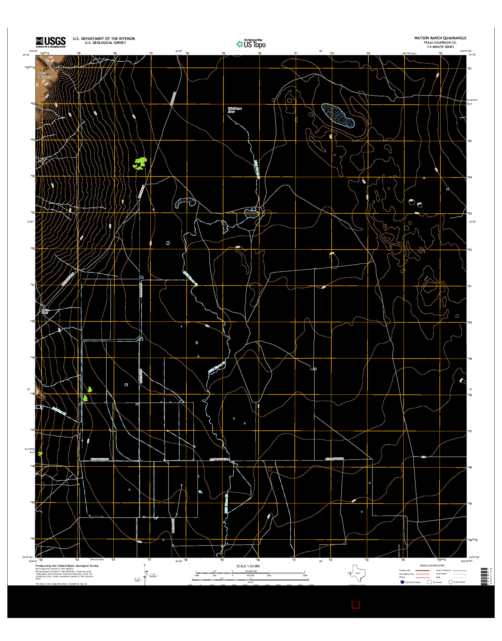 USGS US TOPO 7.5-MINUTE MAP FOR WATSON RANCH, TX 2016